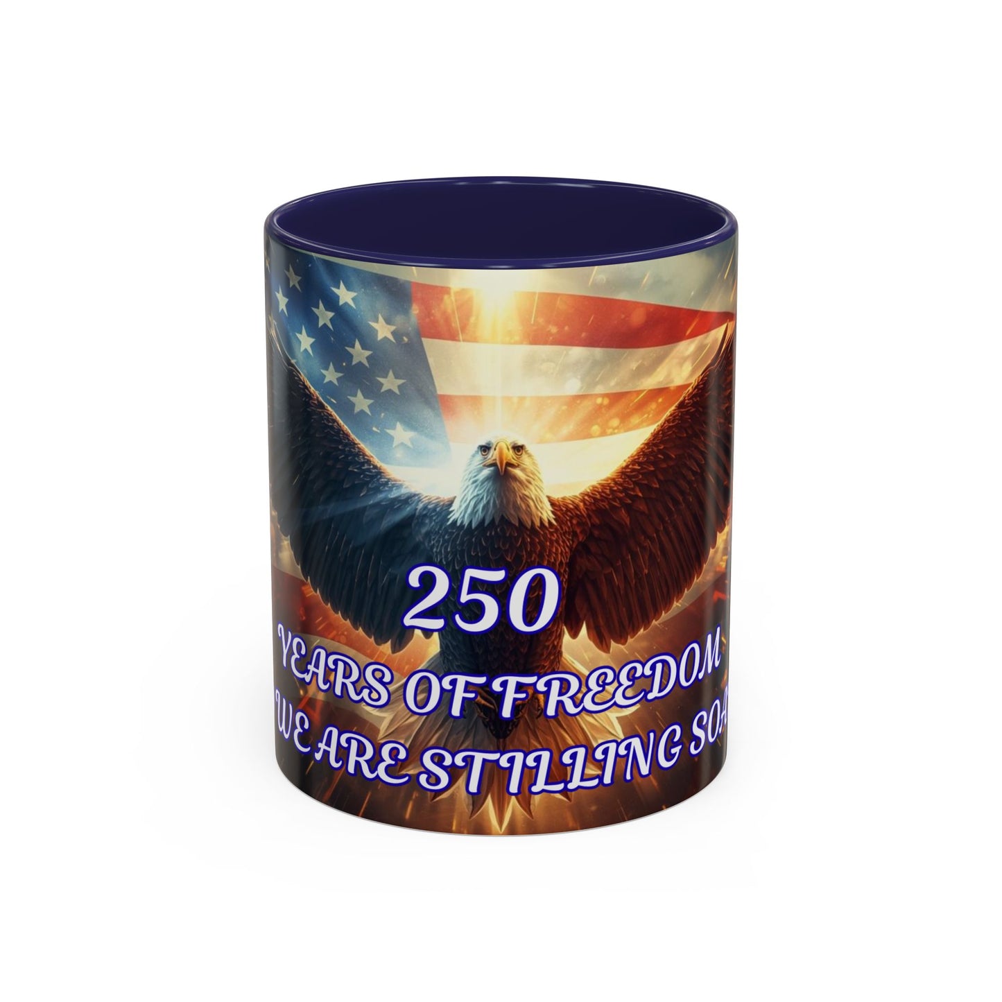 Patriotic Eagle Coffee Mug – "250 Years of Freedom" Accent Mug