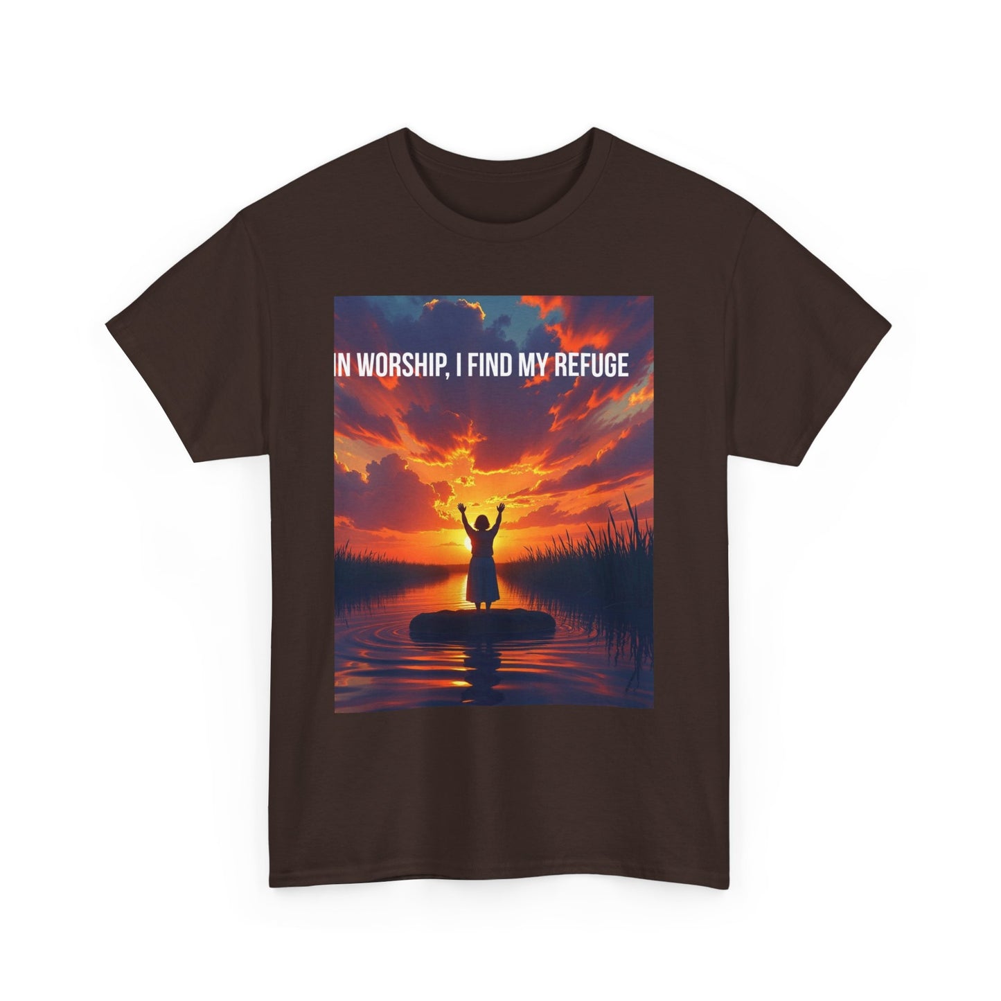 Worship Refuge T-Shirt – "In Worship, I Find My Refuge" Inspirational Christian Tee