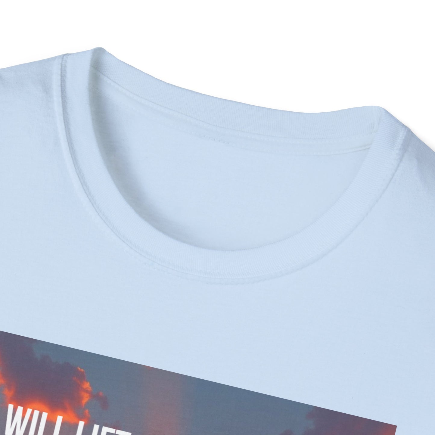 Psalm 63:4 Sunset Prayer T-Shirt — "I Will Lift Up My Hands in Your Name" Christian Tee