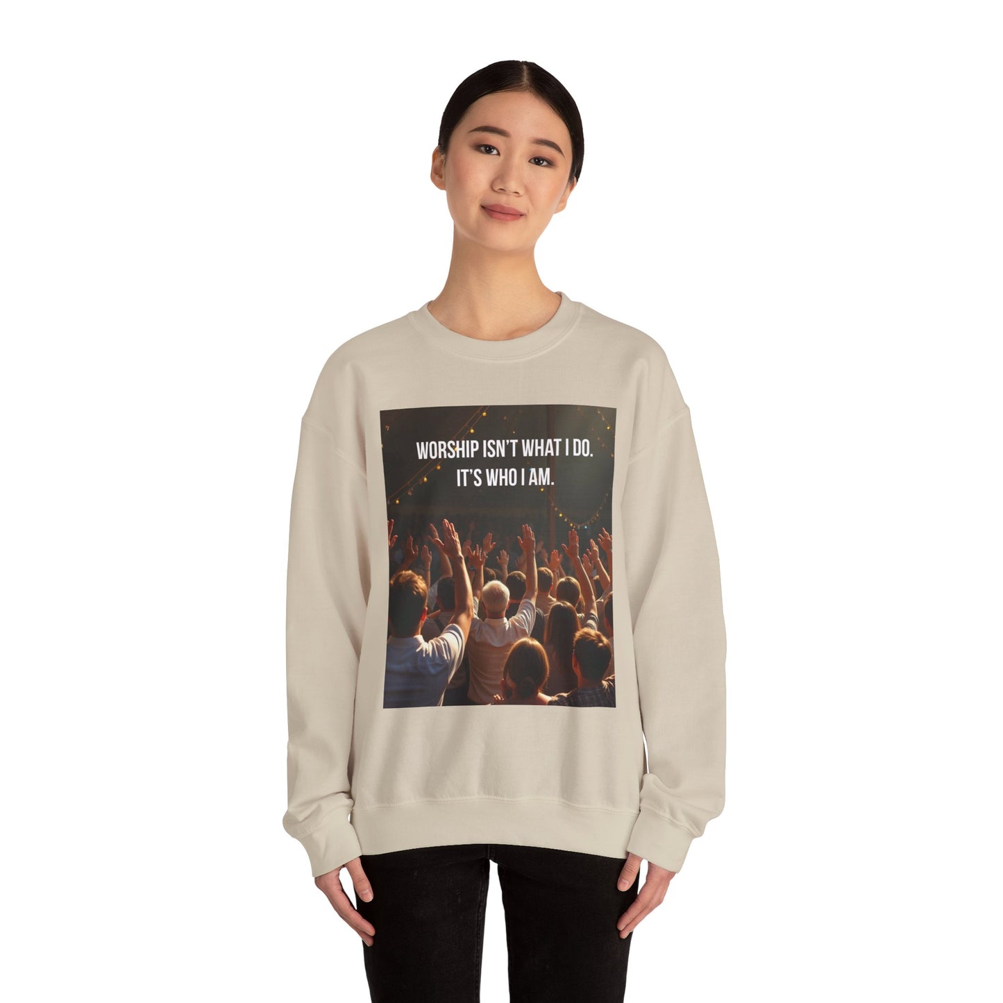 Worship Isn’t What I Do Crewneck Sweatshirt — Christian Concert & Church Worship Pullover