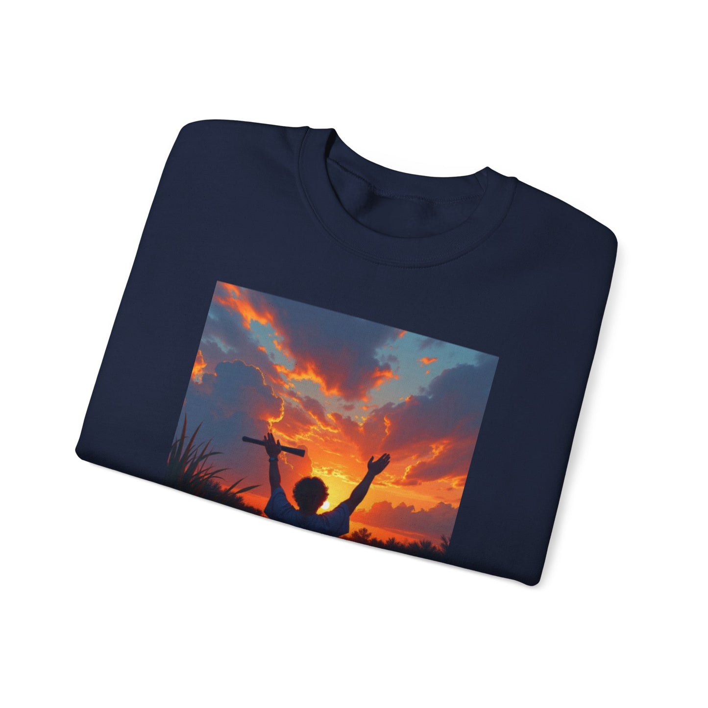 Inspirational Faith Crewneck Sweatshirt — "In the quiet of the bayou, I discovered the heart of God"