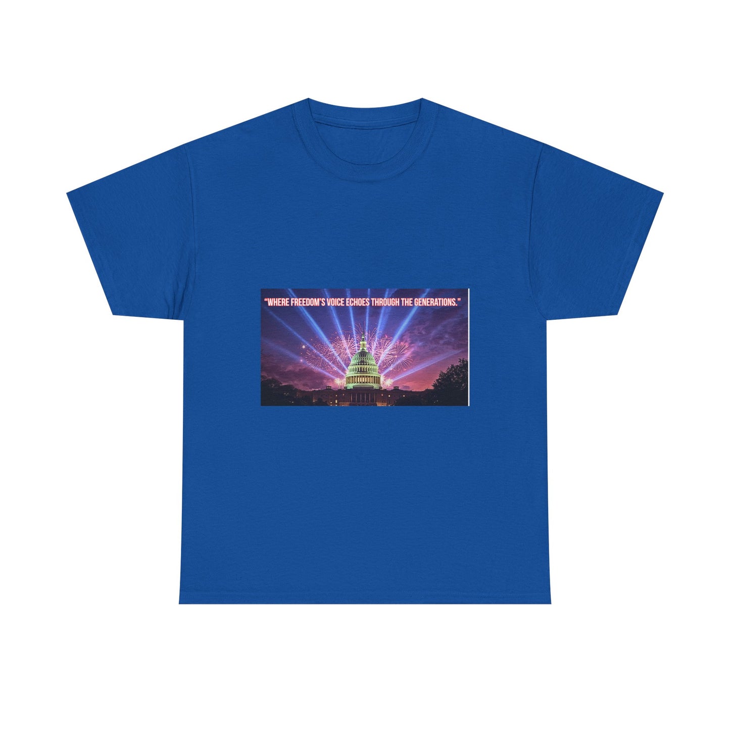 T-Shirt — Capitol Lights Design with 'When Freedom's Voice' Text