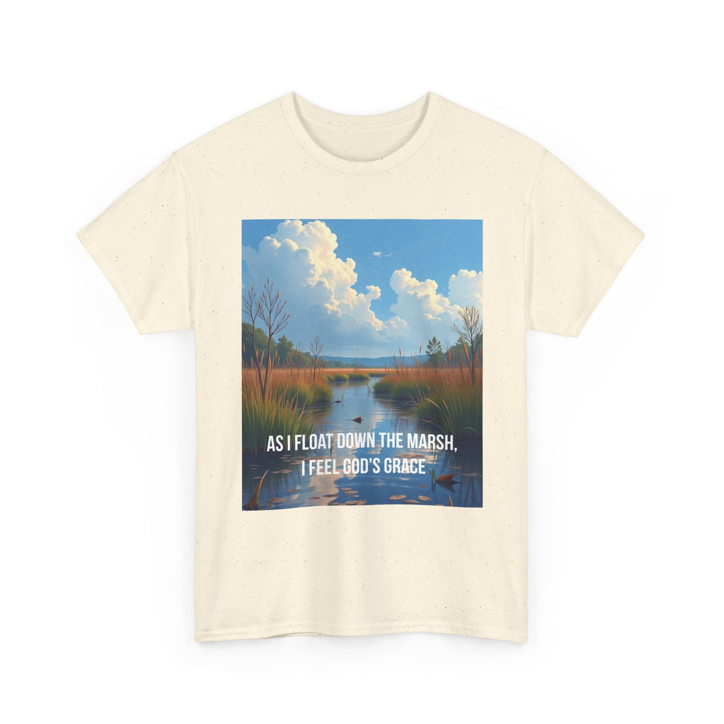 Marsh Landscape Tee — "As I Float Down the Marsh, I Feel God’s Grace"