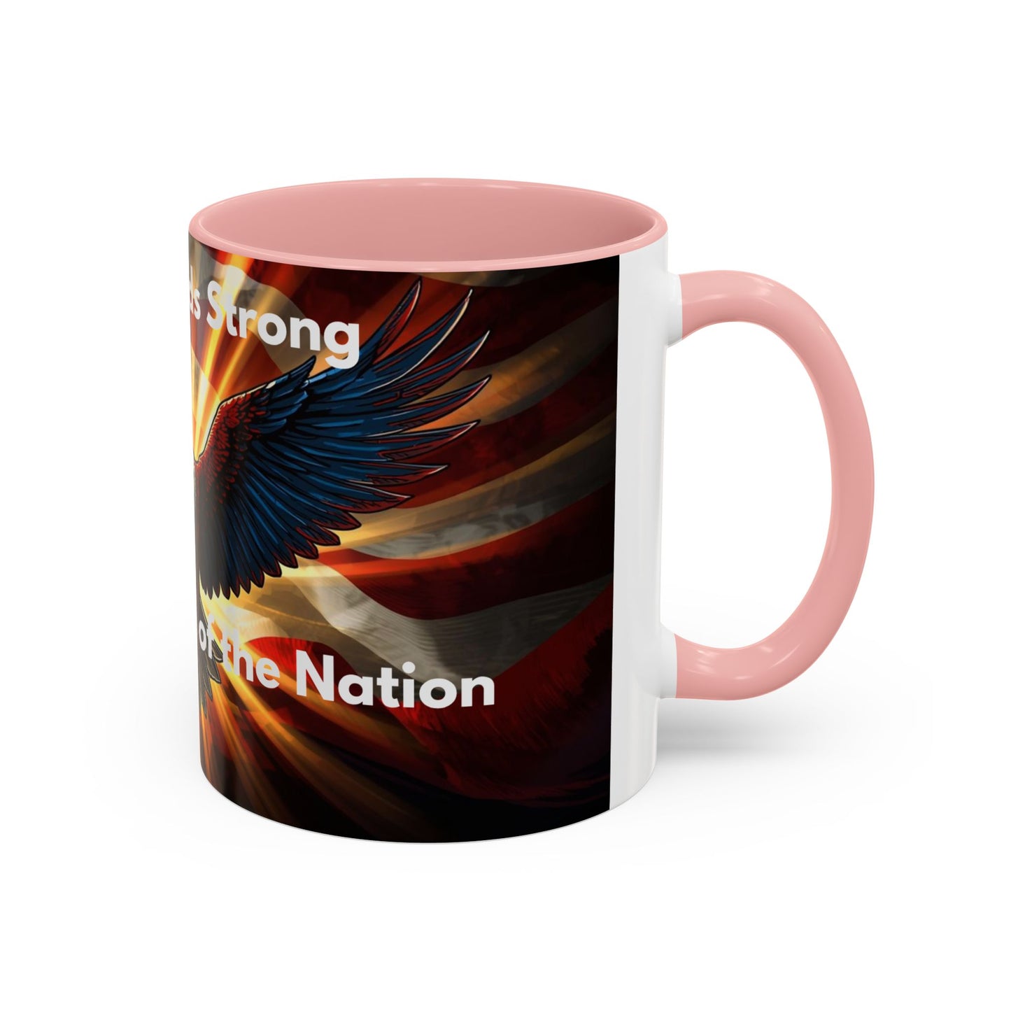 Patriotic Eagle Coffee Mug — "Freedom Stands Strong" Accent 11/15oz