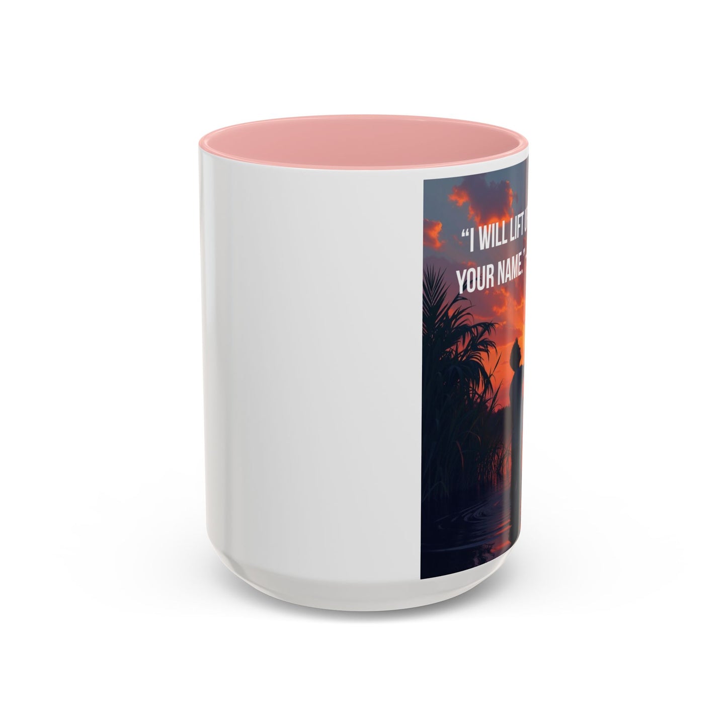 Psalm 63:4 Coffee Mug — "I Will Lift Up My Hands in Your Name" Inspirational Accent Mug