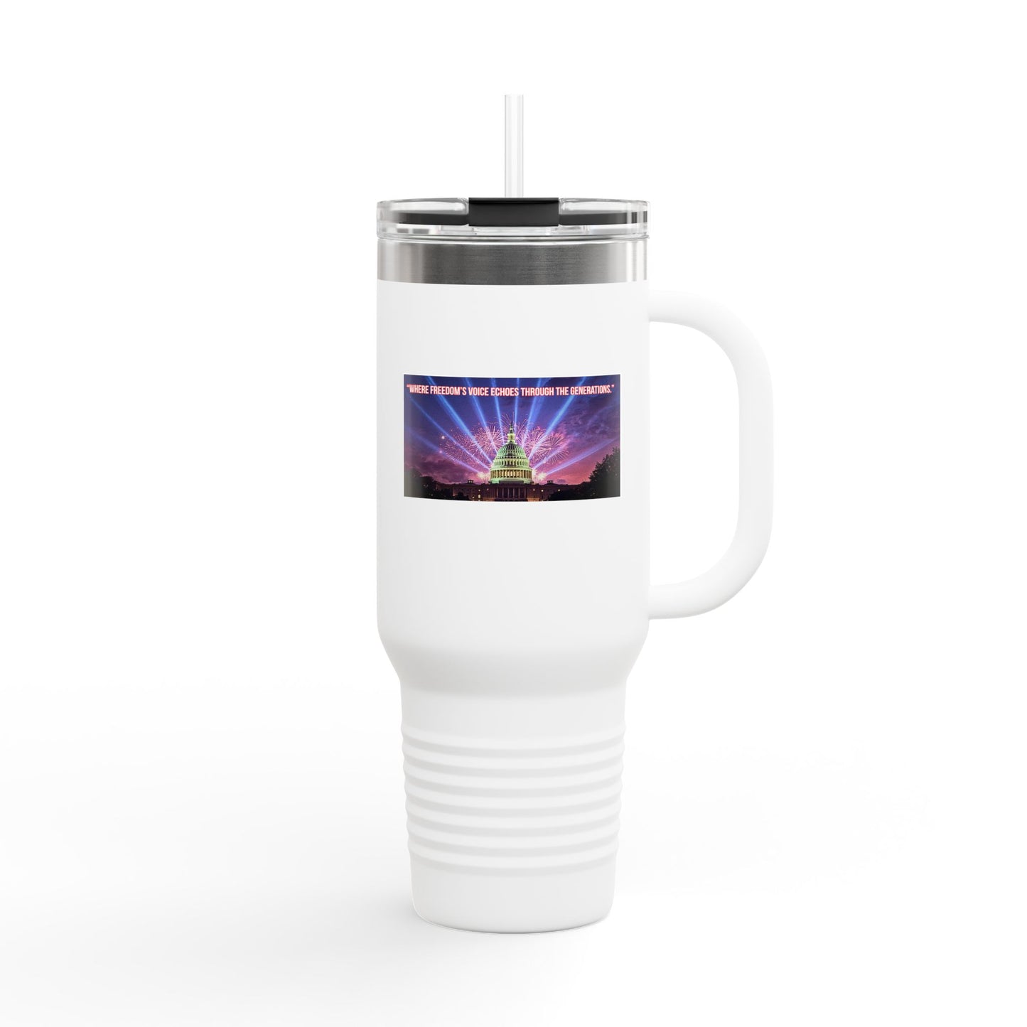 40oz Insulated Travel Mug — Capitol Nightlight Skyline Design