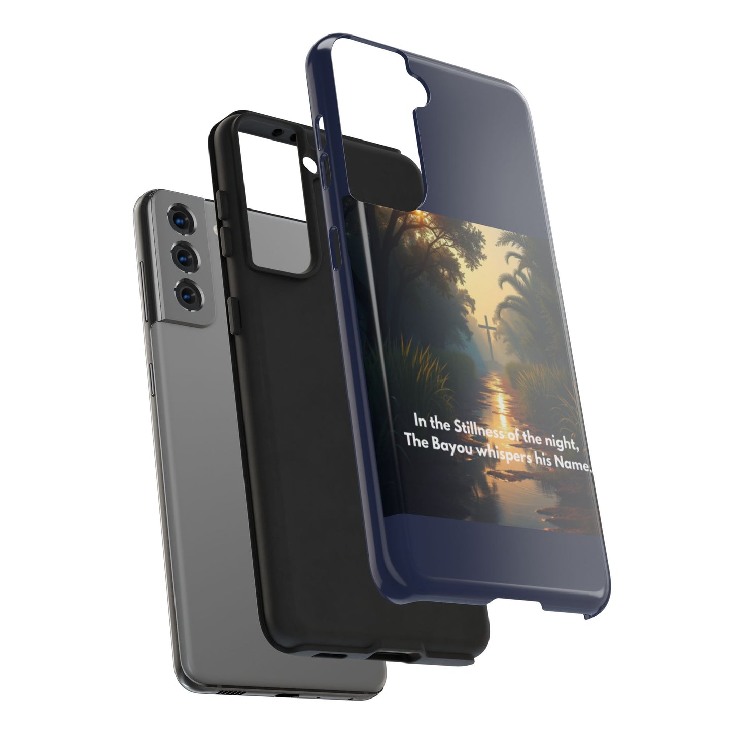 Bayou Cross Phone Case — "In the Stillness of the Night, The Bayou Whispers His Name"