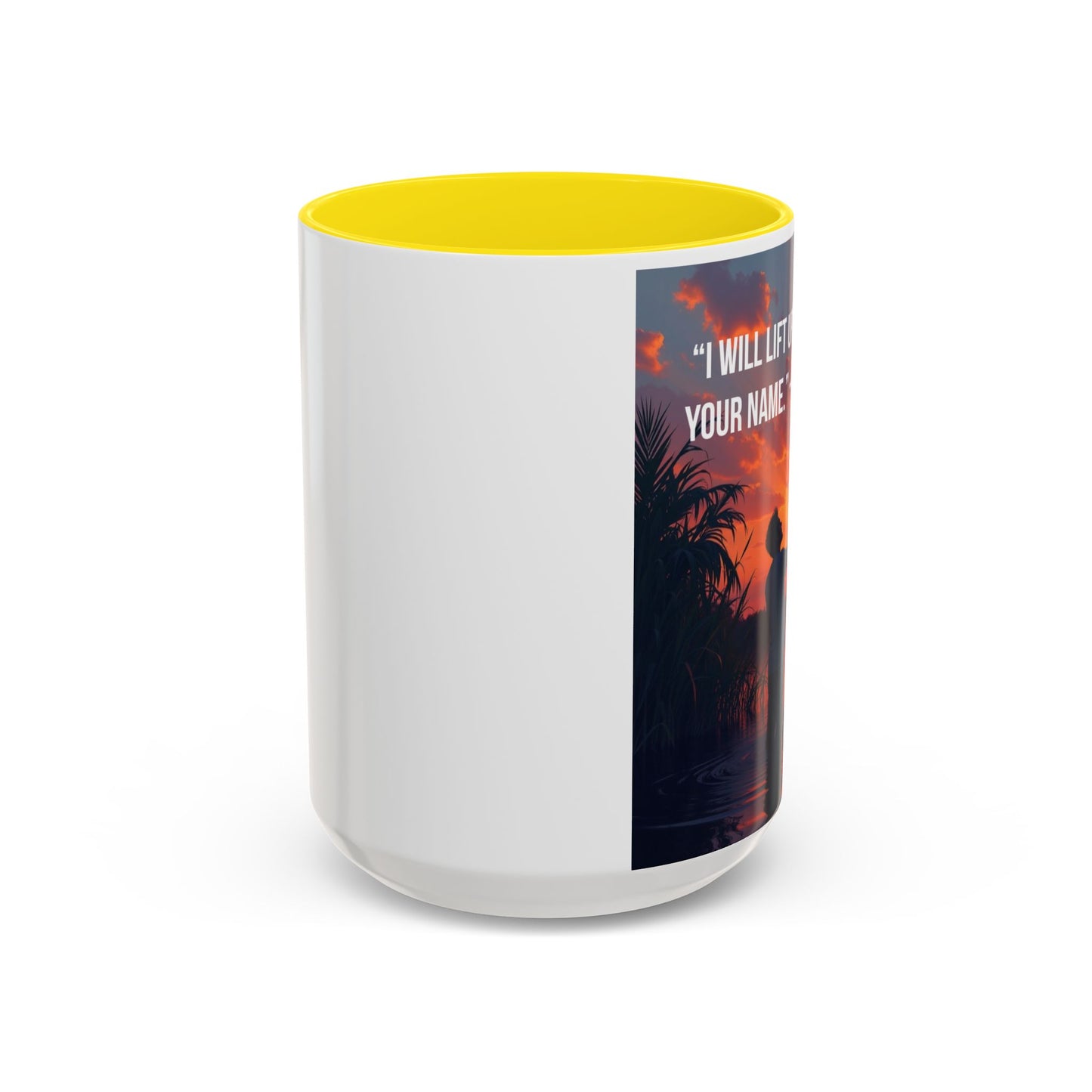 Psalm 63:4 Coffee Mug — "I Will Lift Up My Hands in Your Name" Inspirational Accent Mug