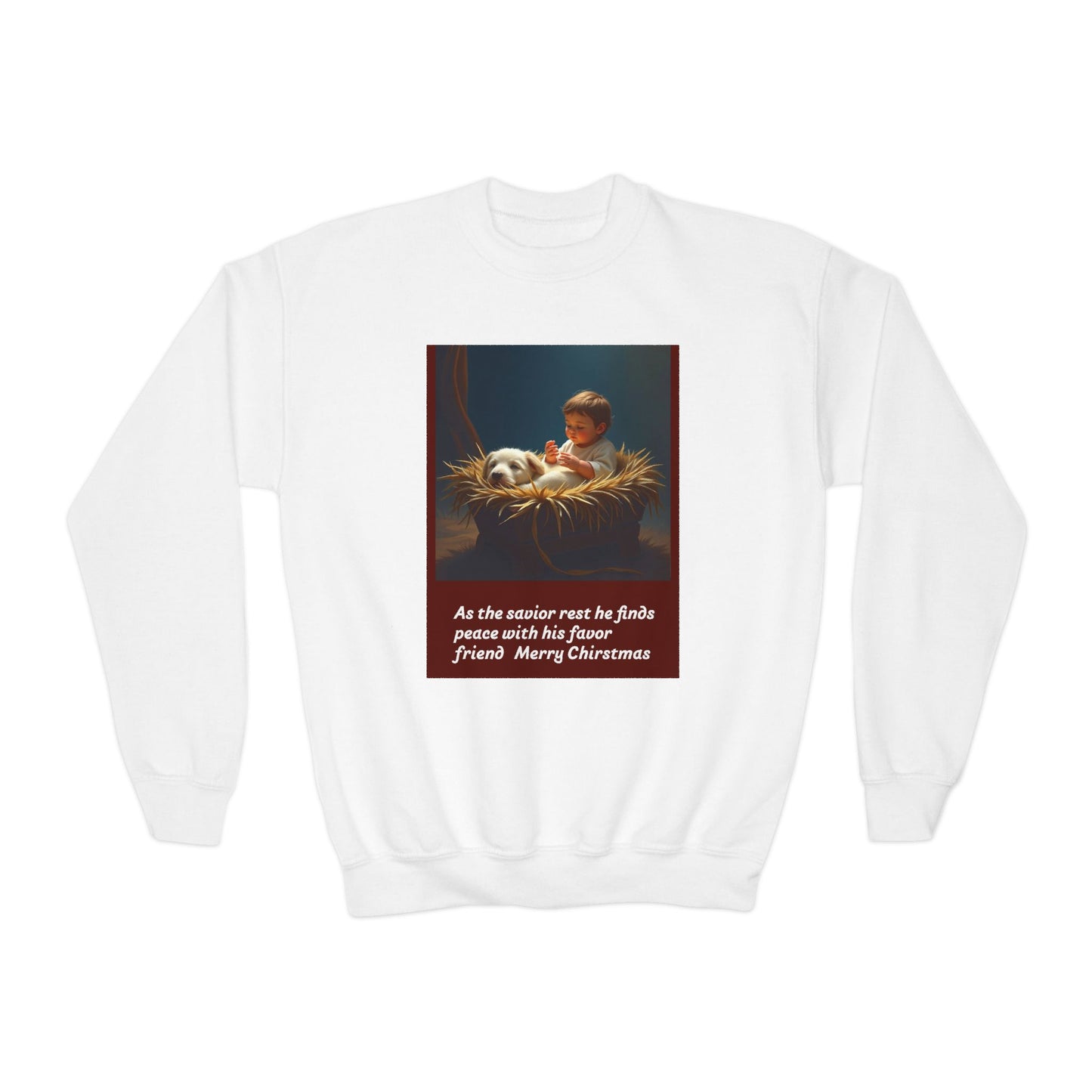 Youth Holiday Crewneck Sweatshirt, Festive Sweatshirt, Christmas Outfits for Kids, Religious Gift for Young Ones, Cozy Winter Apparel, [...]
