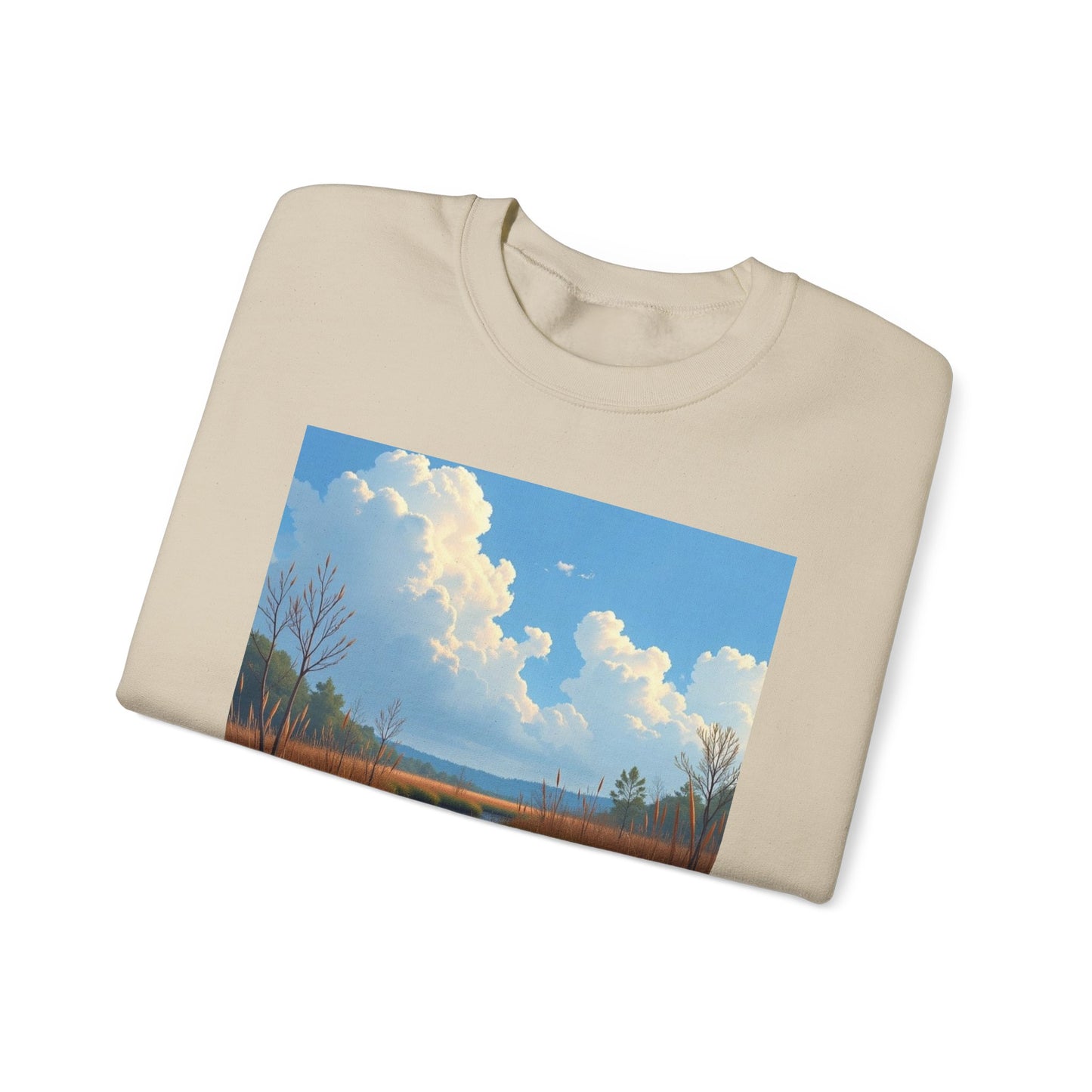 Sweatshirt — Marsh Scene with Lyrics "As I Float Down the Marsh, I Feel God's Grace"