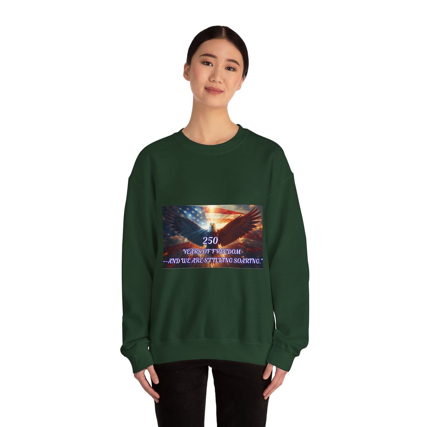 Crewneck Sweatshirt — 250 Years of Freedom Eagle Flag Tribute