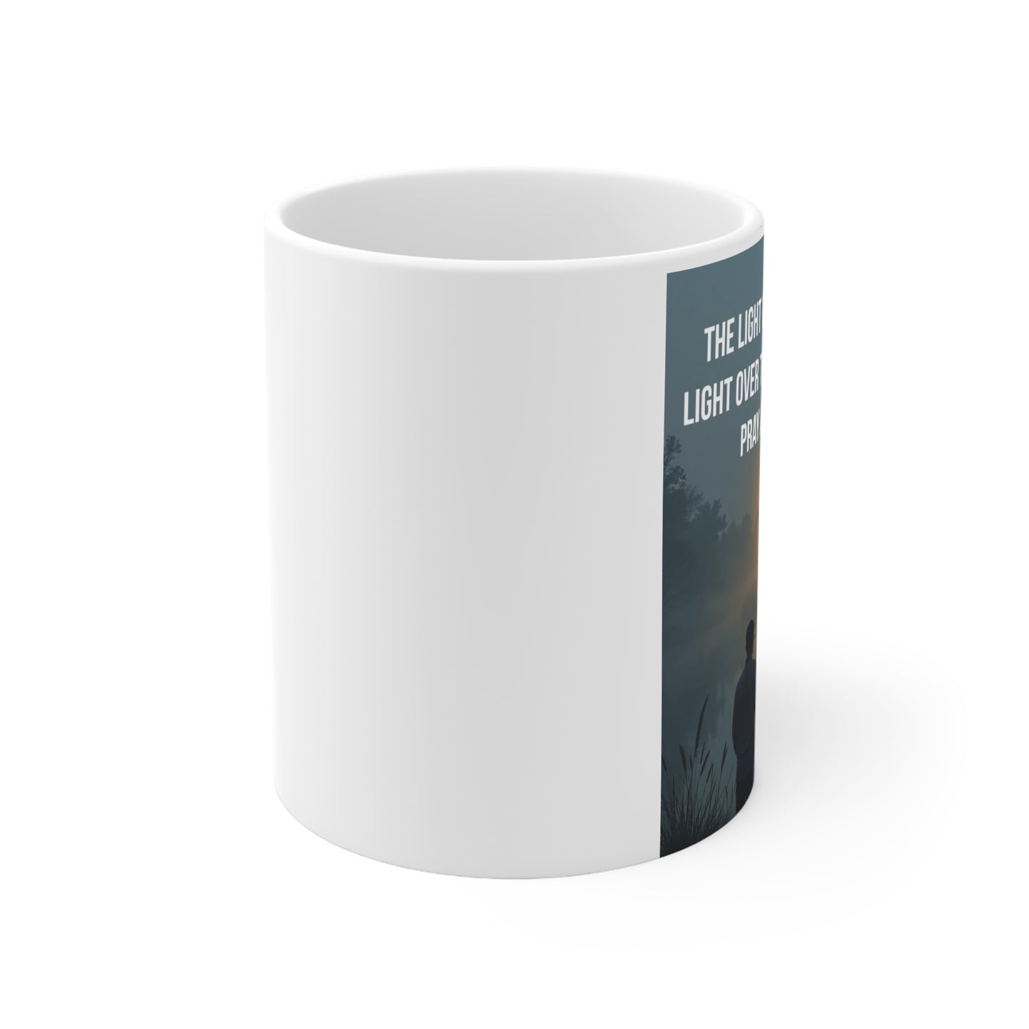 Inspirational Sunrise Ceramic Coffee Mug – "The Lord is my Light" Bible Verse, 11oz & 15oz