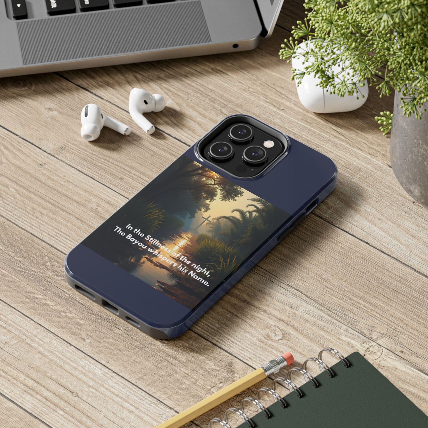 Bayou Cross Phone Case — "In the Stillness of the Night, The Bayou Whispers His Name"