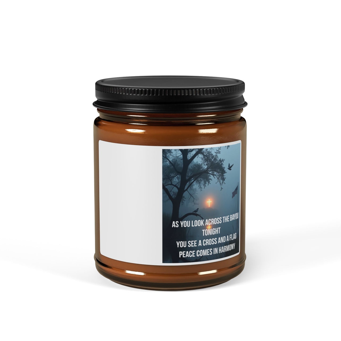 Soy Candle Amber Jar — Serenity Scent with Inspirational Quote