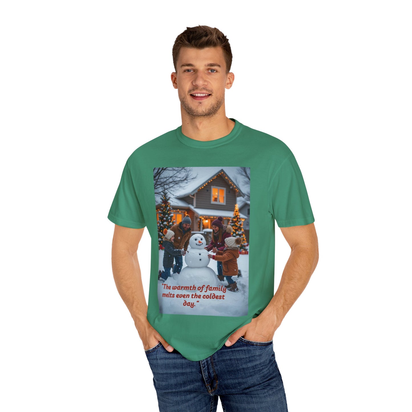 Cozy Family Holiday T-shirt, Warmth of Family Quote Tee, Unisex Winter Shirt, Christmas Gift, Family Gathering Apparel