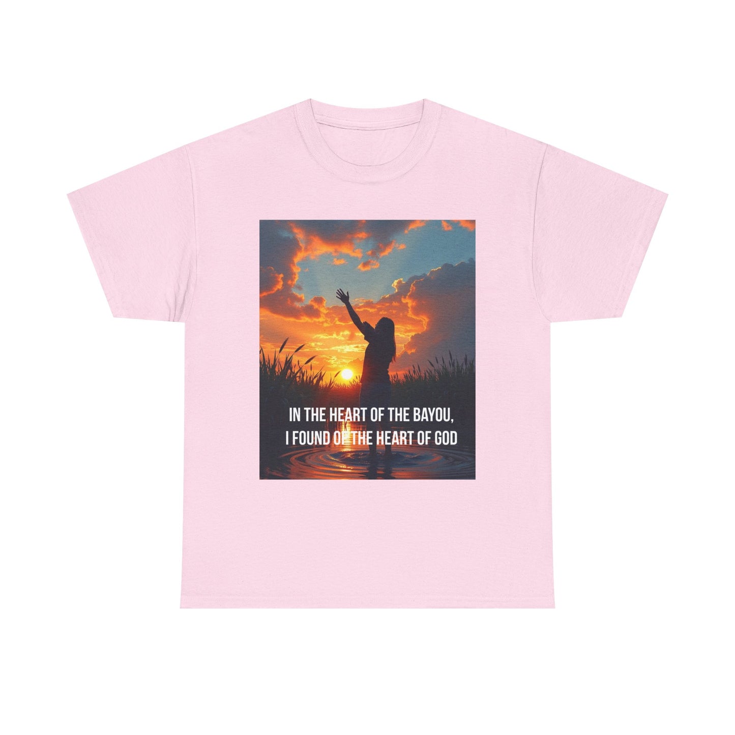 Bayou Sunrise Faith T-Shirt — "In the Heart of the Bayou, I Found the Heart of God" Christian Tee
