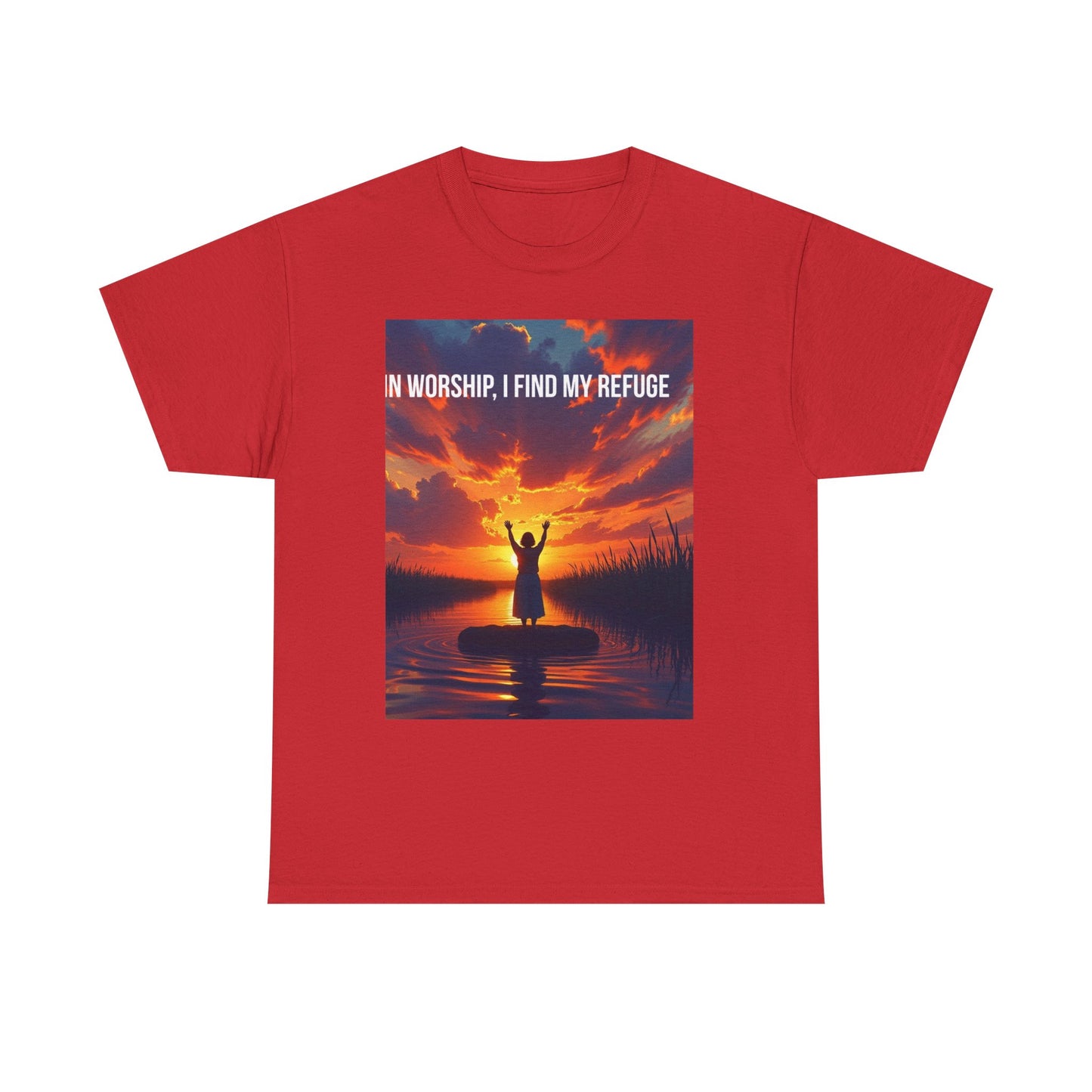 Worship Refuge T-Shirt – "In Worship, I Find My Refuge" Inspirational Christian Tee