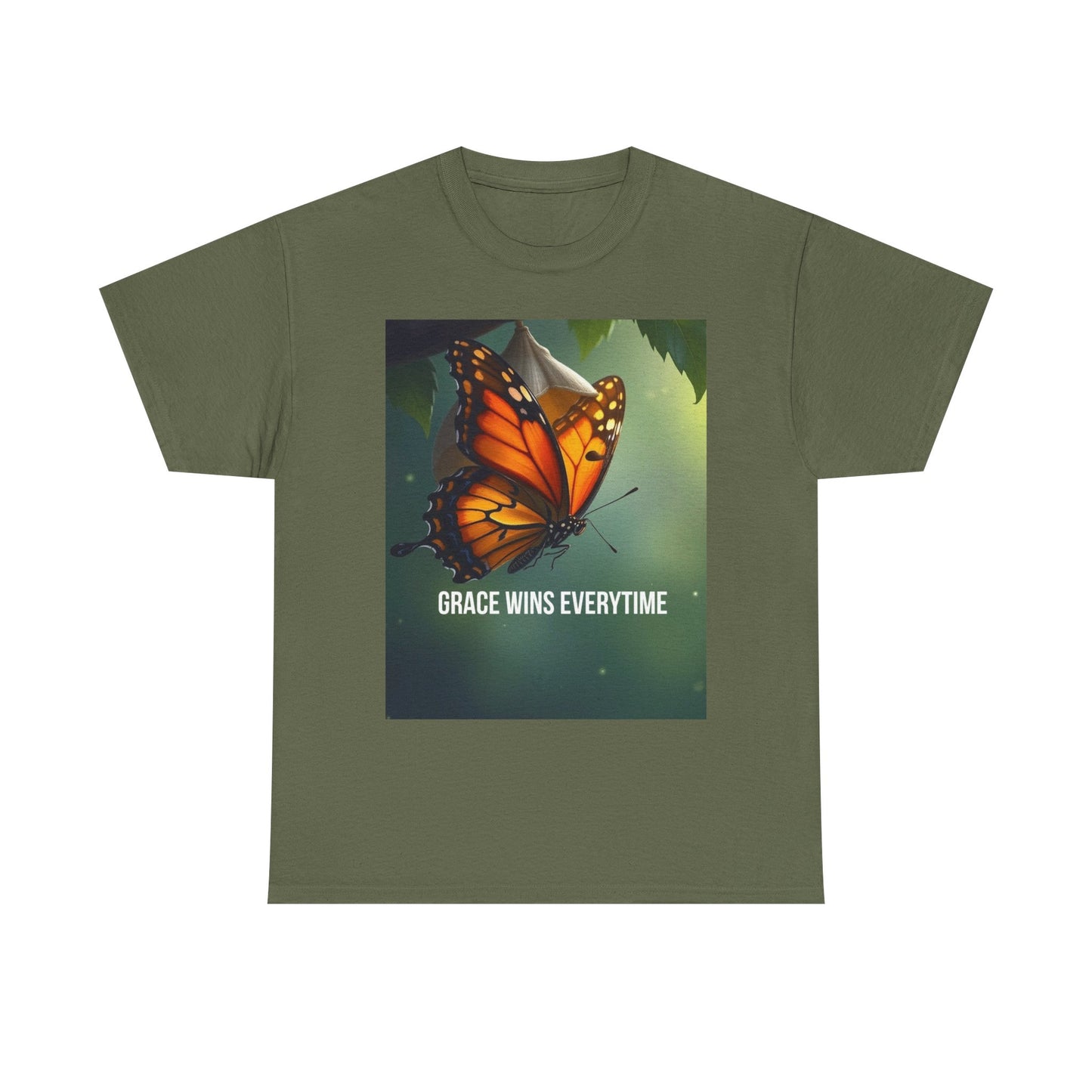 Butterfly 'Grace Wins Everytime' Graphic Tee - Inspirational Nature T-Shirt