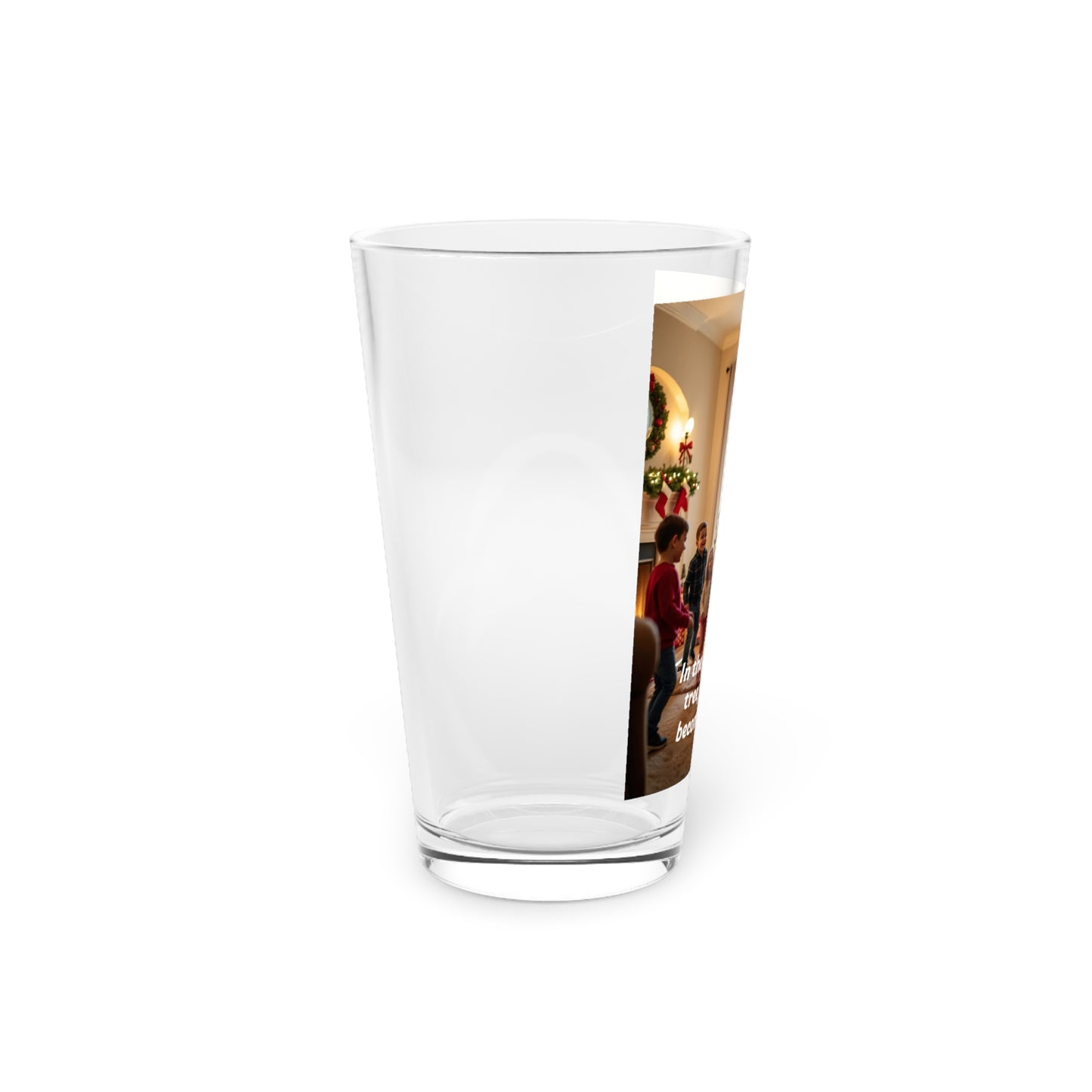 Festive Holiday Pint Glass, 16oz, Christmas Gift, Family Gatherings, Personalized Drinkware, Seasonal Decor