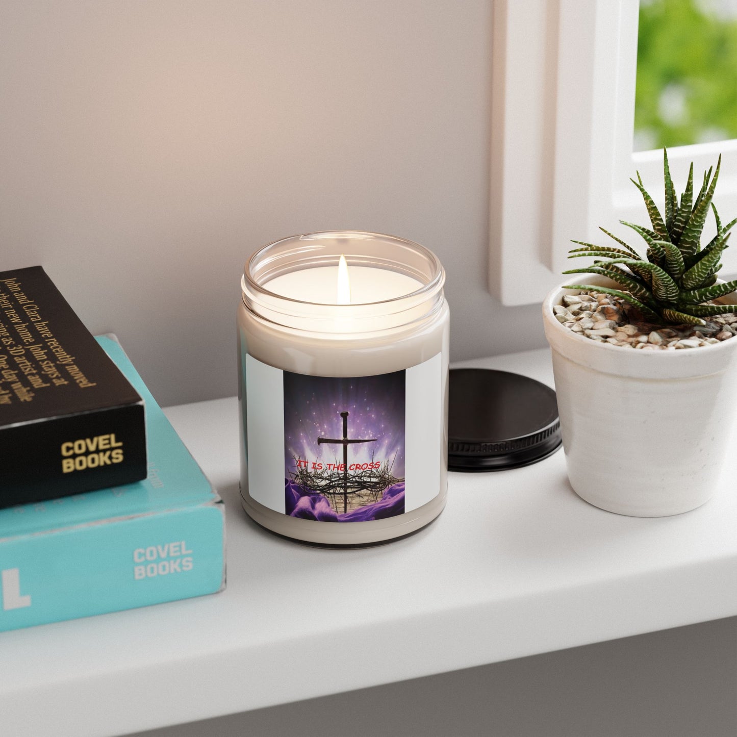 Christian Prayer Soy Candle (9oz) — "It Is The Cross" Inspirational Scented Candle for Easter & Devotion
