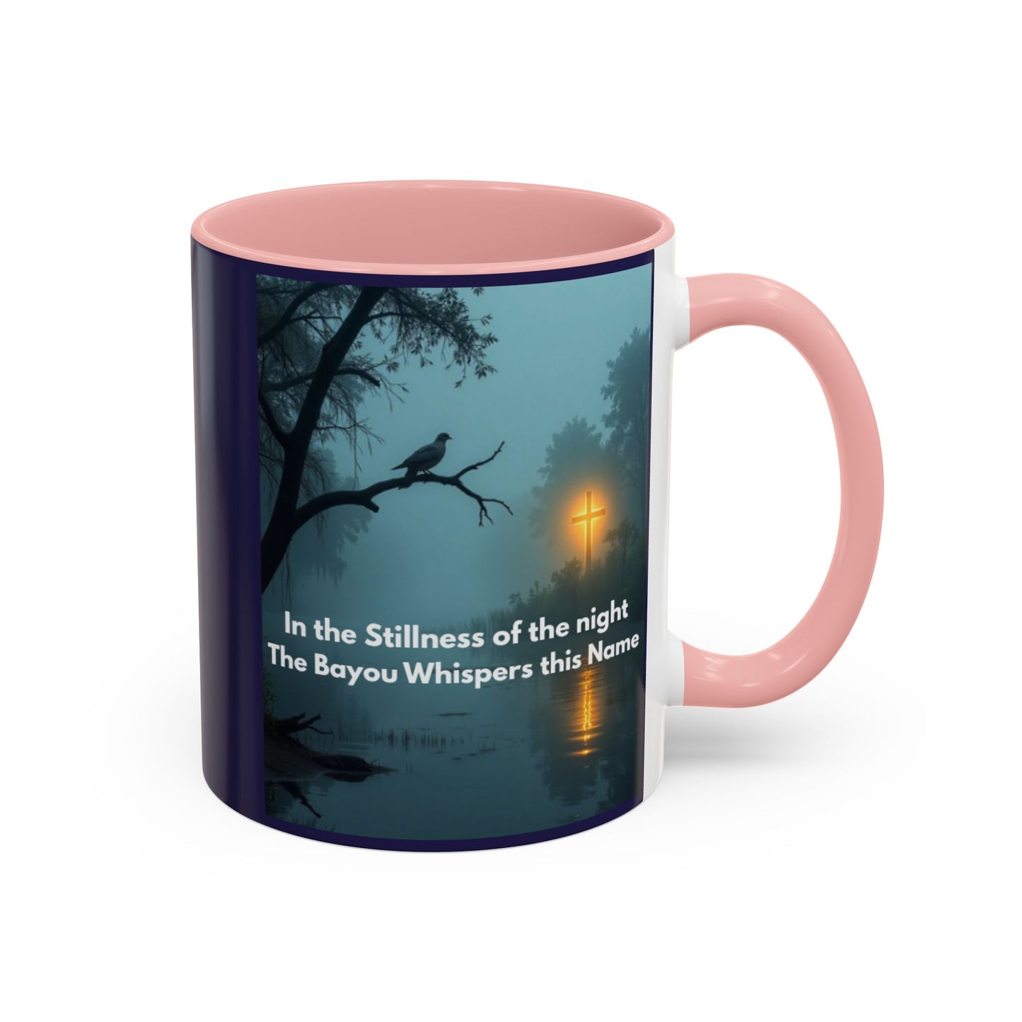 Accent Coffee Mug — Bayou Night Scene with Poetic Quote (11/15oz)