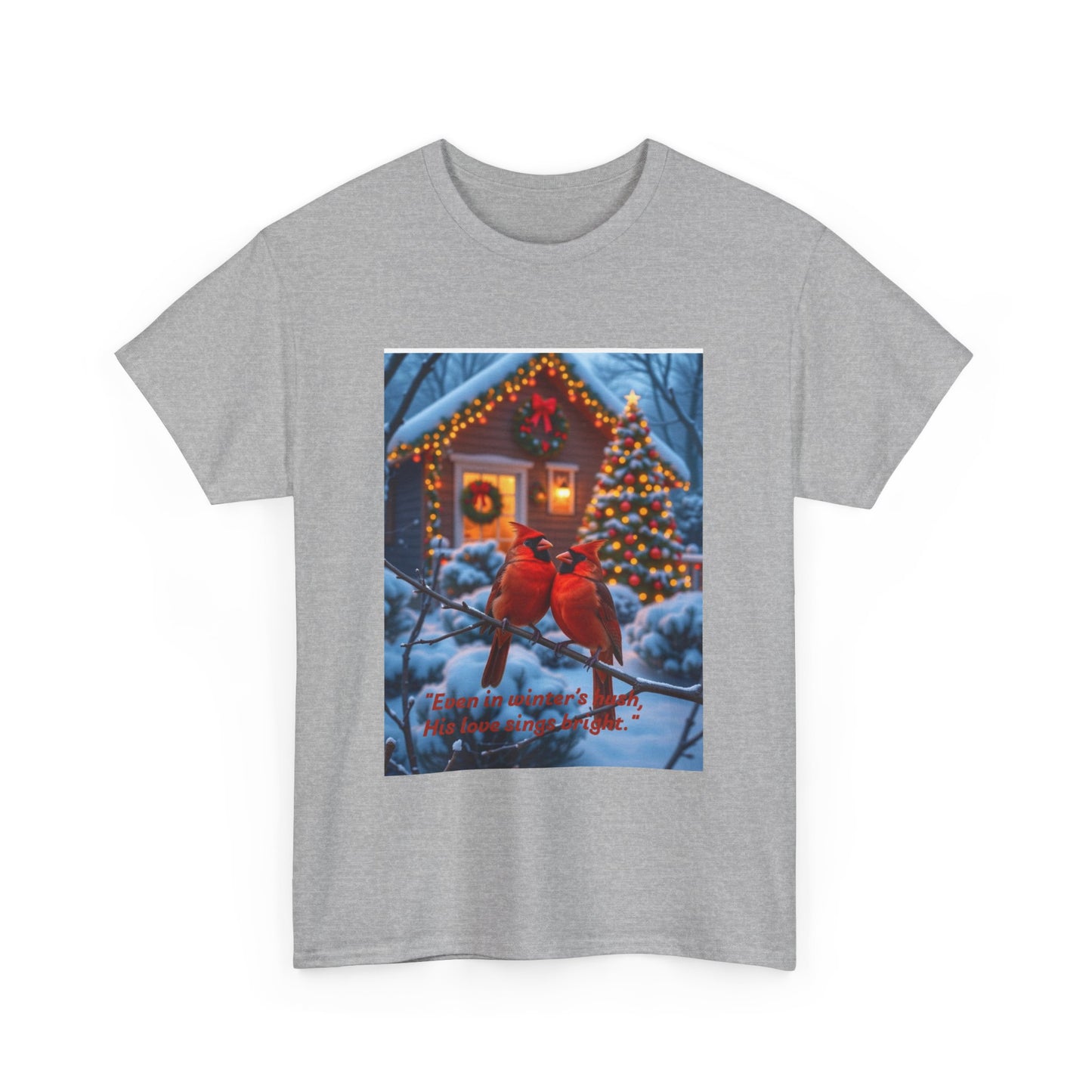Cozy Winter Tee, Christmas Shirt, Holiday Gift, Unisex Cotton Tee, Winter Vibes, Cardinal T-Shirt