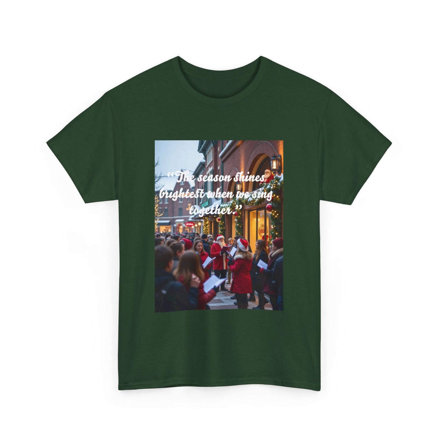 Festive Unisex Heavy Cotton Tee - "In Season's Spirit" Holiday Shirt, Christmas Gift, Family Gathering, Cozy Wear, Seasonal Celebration  110