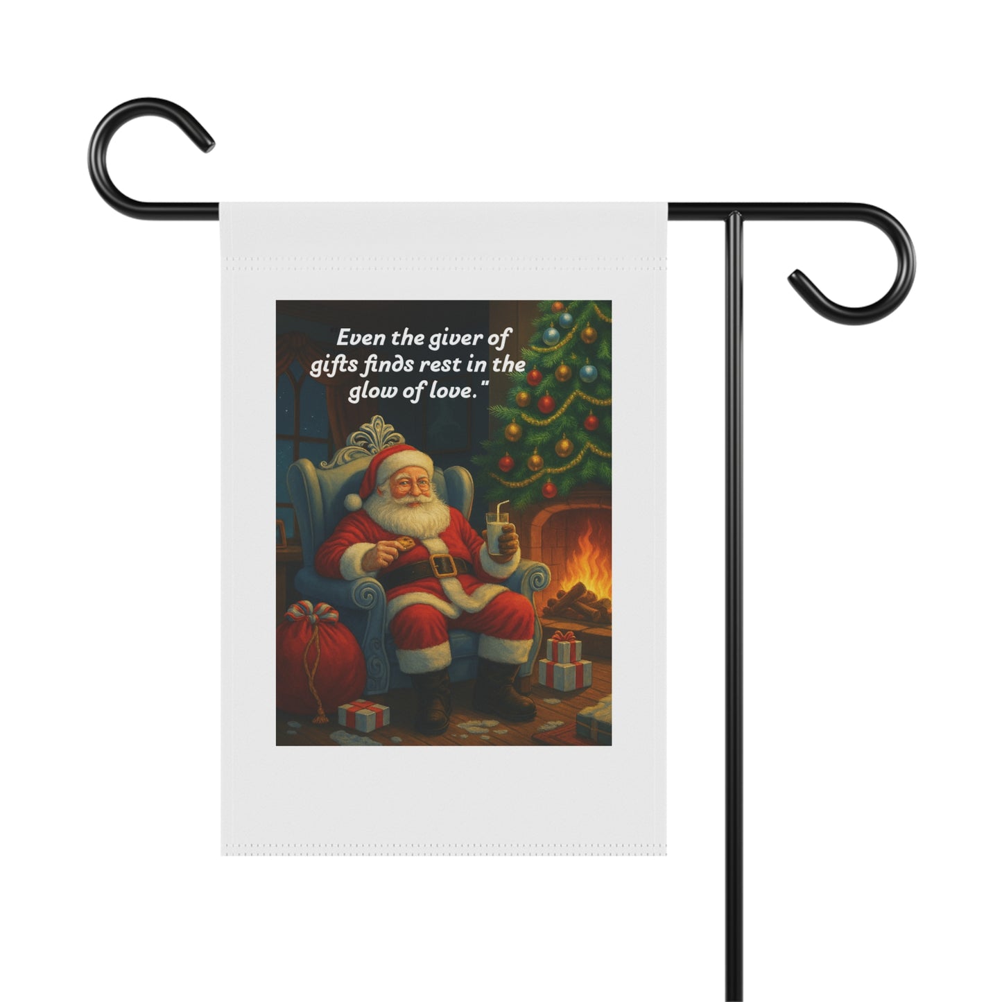 Festive Garden Banner, Holiday Decor, Outdoor Christmas Sign, Porch Decoration, Santa Claus Artwork  209