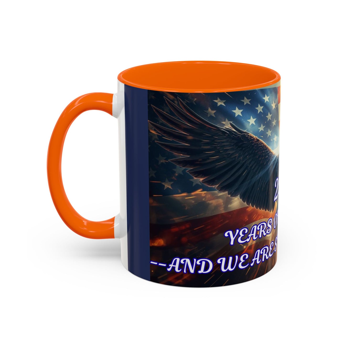 Patriotic Eagle Coffee Mug – "250 Years of Freedom" Accent Mug