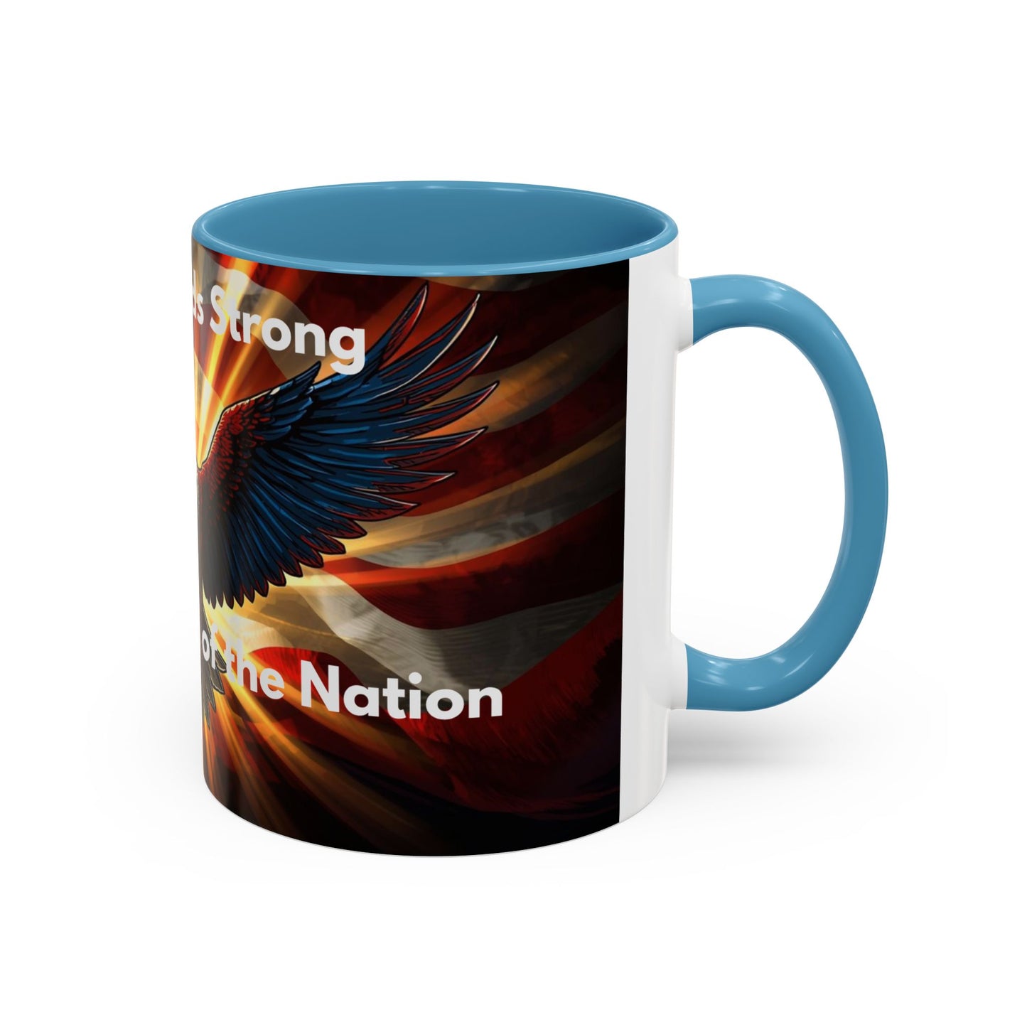 Patriotic Eagle Coffee Mug — "Freedom Stands Strong" Accent 11/15oz