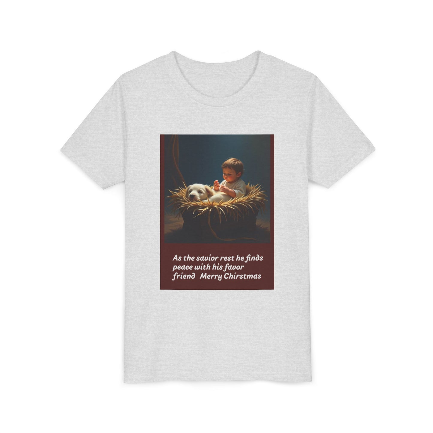 Youth Short Sleeve Tee - Merry Christmas Kid & Panda Design, Holiday Gift, Child's Tee, Cute Christmas Shirt, Winter Apparel