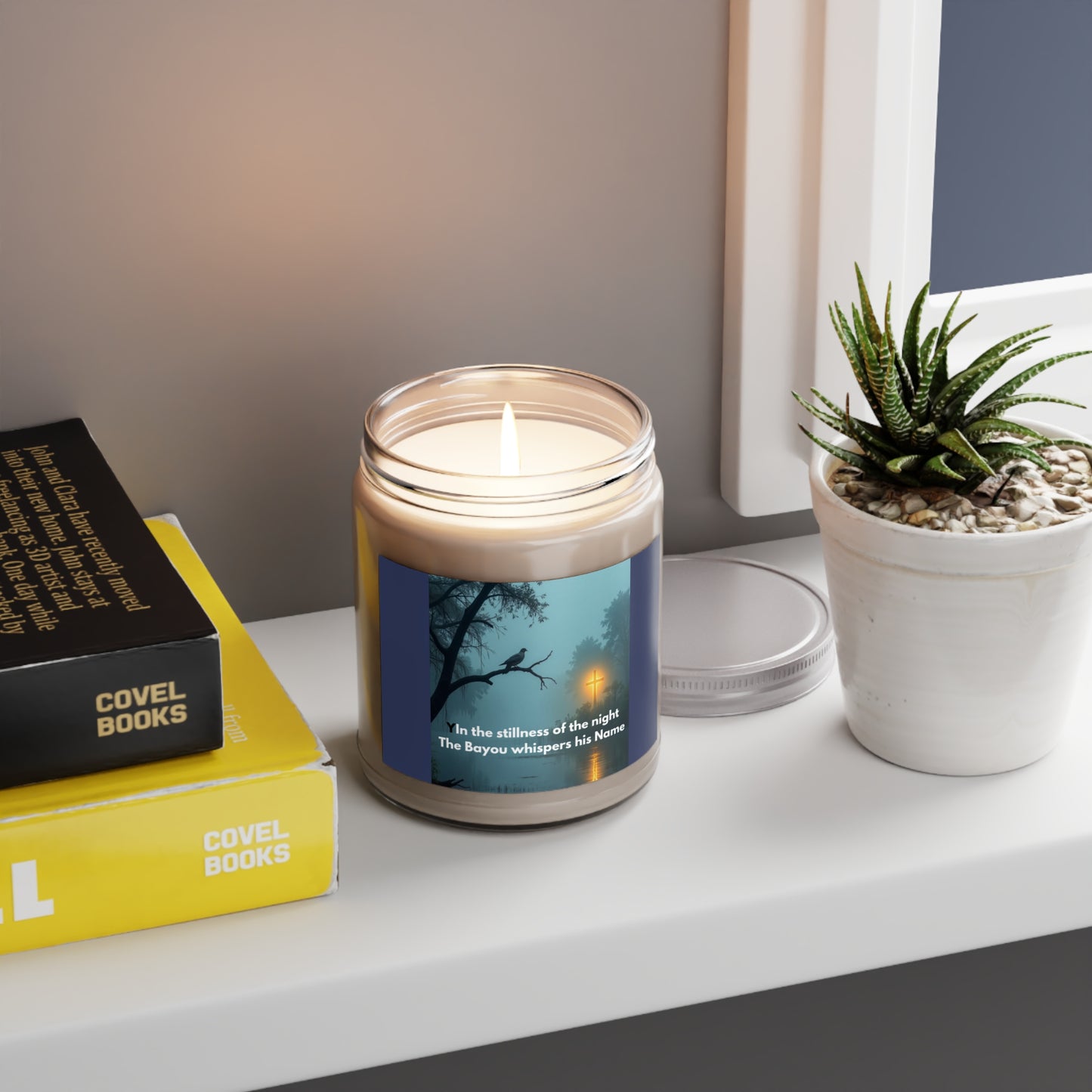 Bayou Night Soy Candle — 9oz Scented Jar with 'In the stillness of the night, The Bayou whispers his Name'