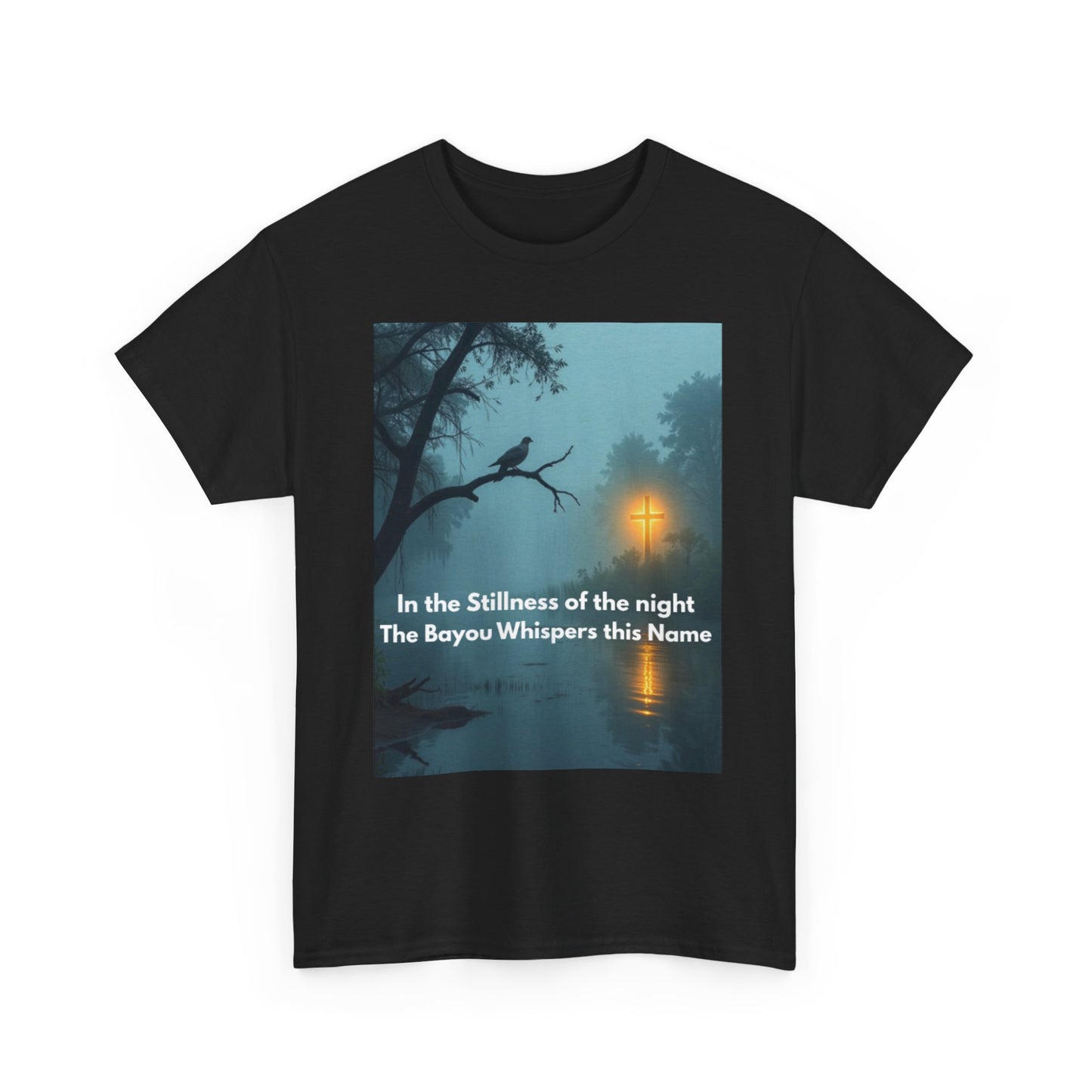 Bayou Night Tee — "In the Stillness of the Night The Bayou Whispers its Name" Graphic Shirt