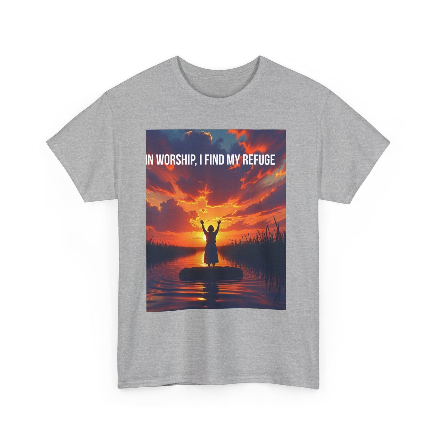 Worship Refuge T-Shirt – "In Worship, I Find My Refuge" Inspirational Christian Tee