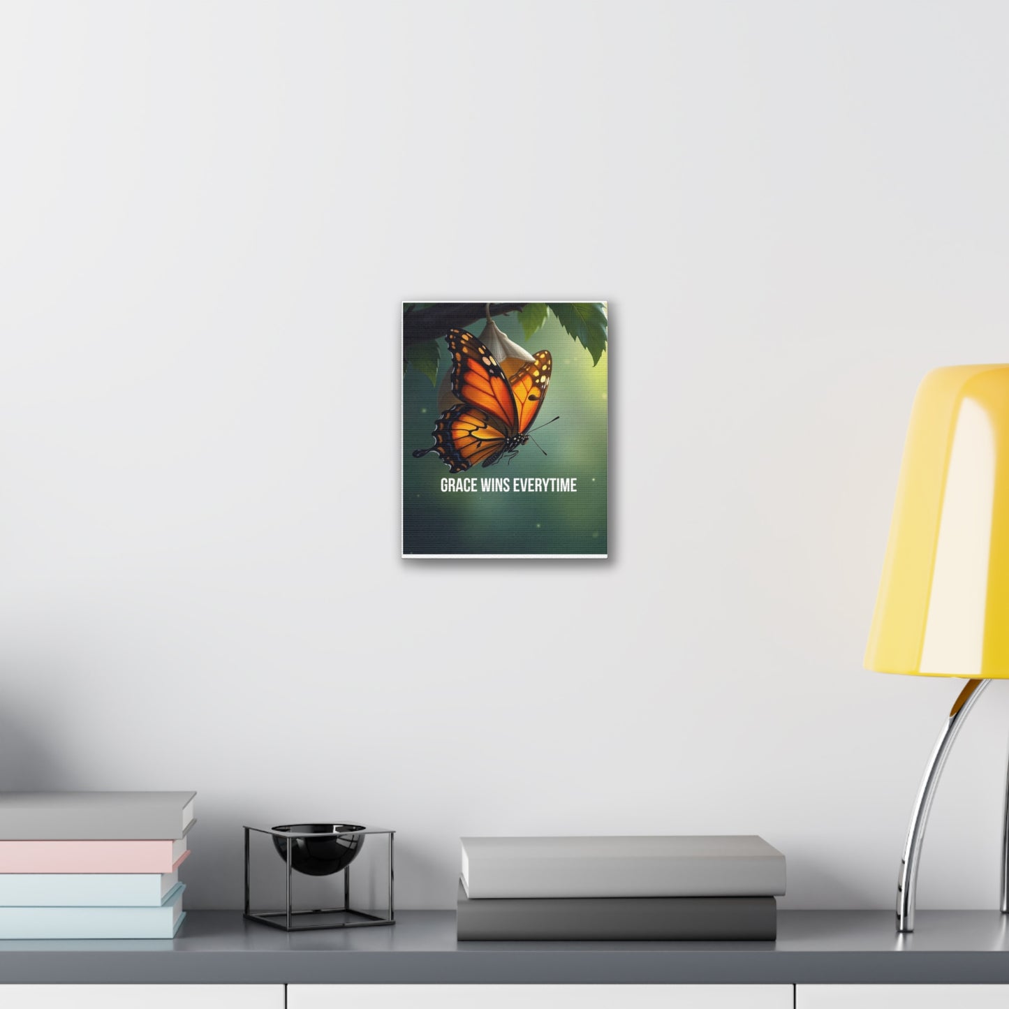 Canvas Print - 'Grace Wins Everytime' Monarch Butterfly Wall Art