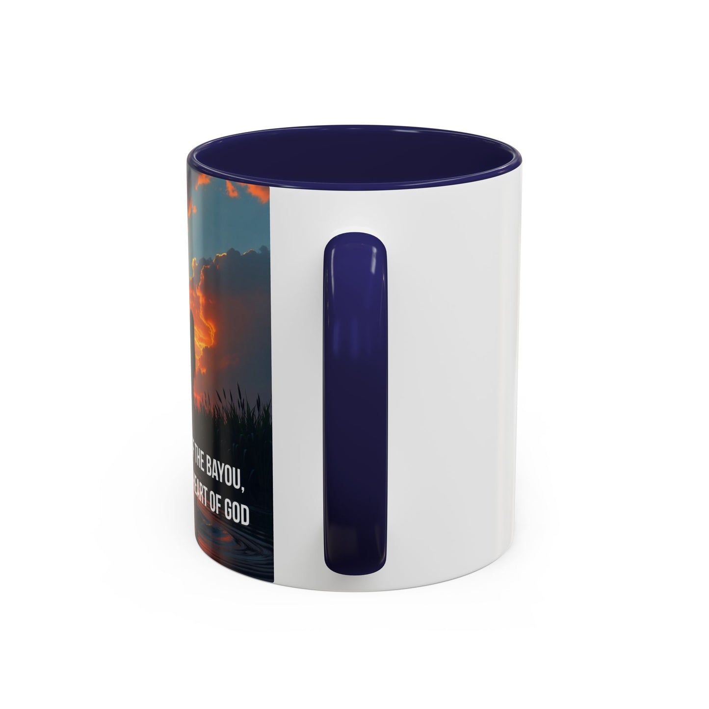 Inspirational Bayou Coffee Mug — "In the Heart of the Bayou, I Found God"