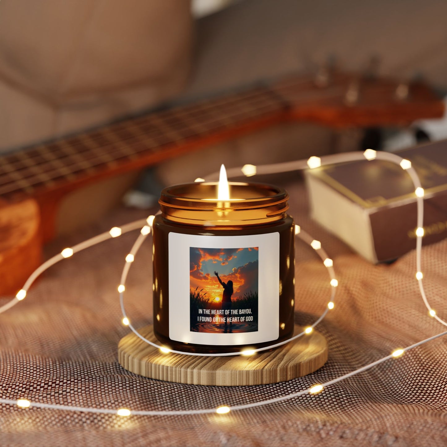 Inspirational Amber Jar Candle – “Is the Power of the Angel…” Scented Soy Candle