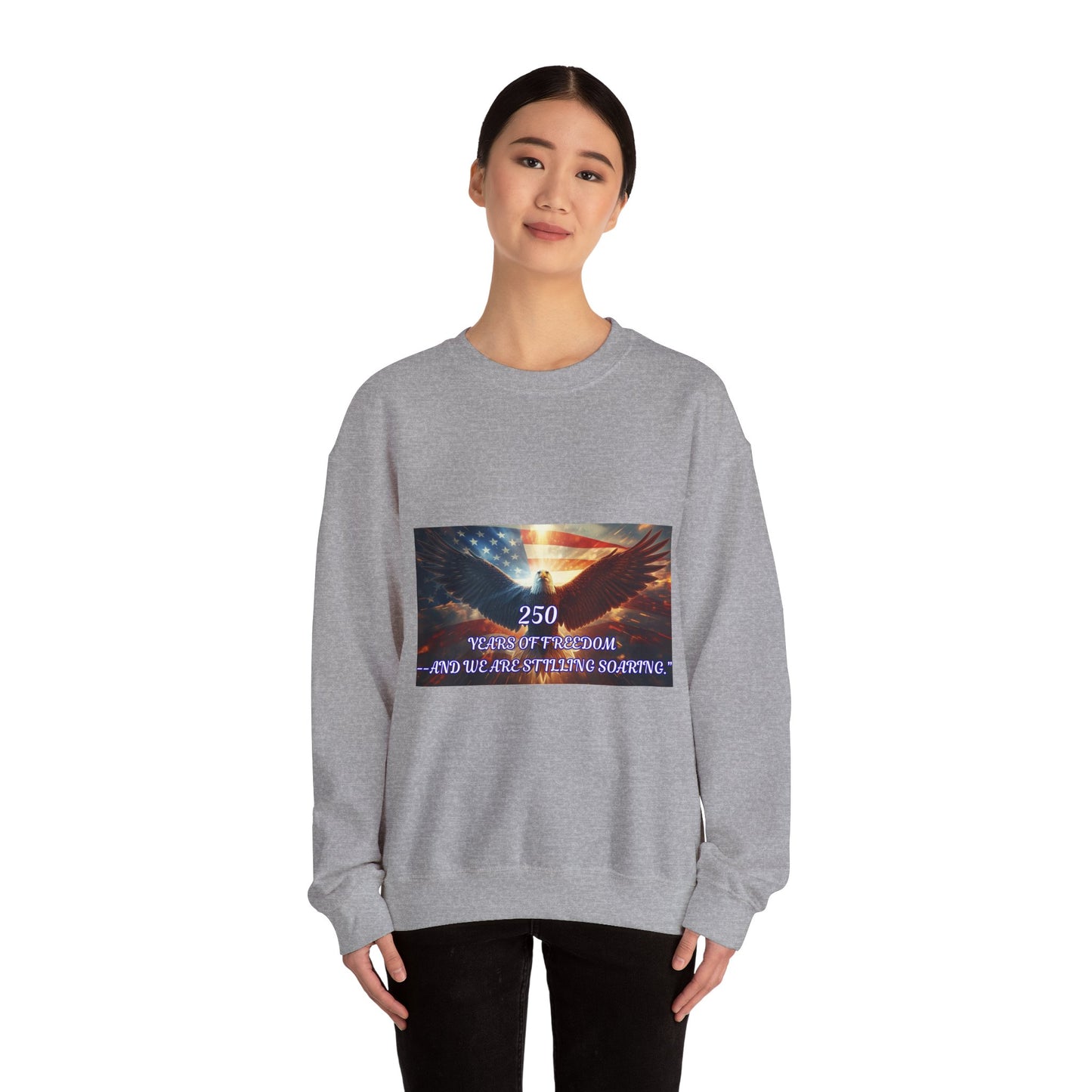 Crewneck Sweatshirt — 250 Years of Freedom Eagle Flag Tribute