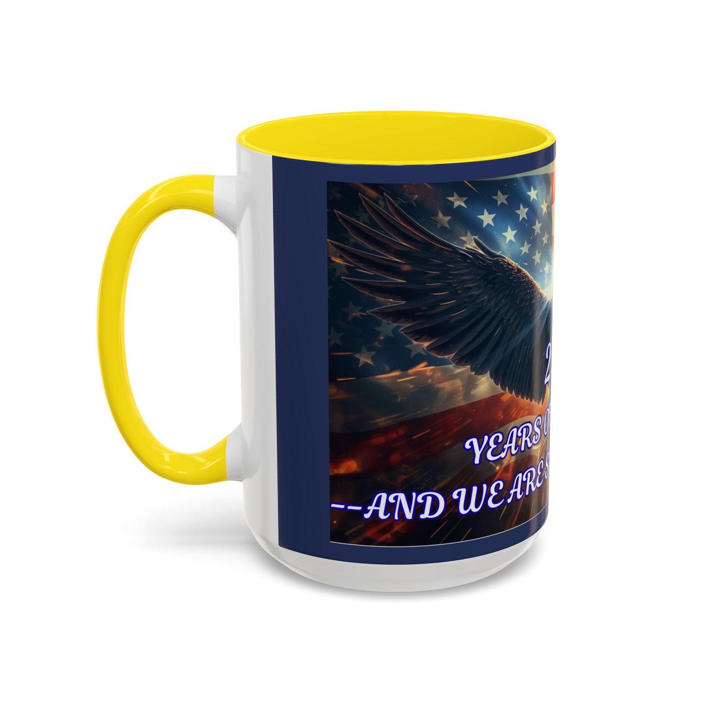 Patriotic Eagle Coffee Mug – "250 Years of Freedom" Accent Mug