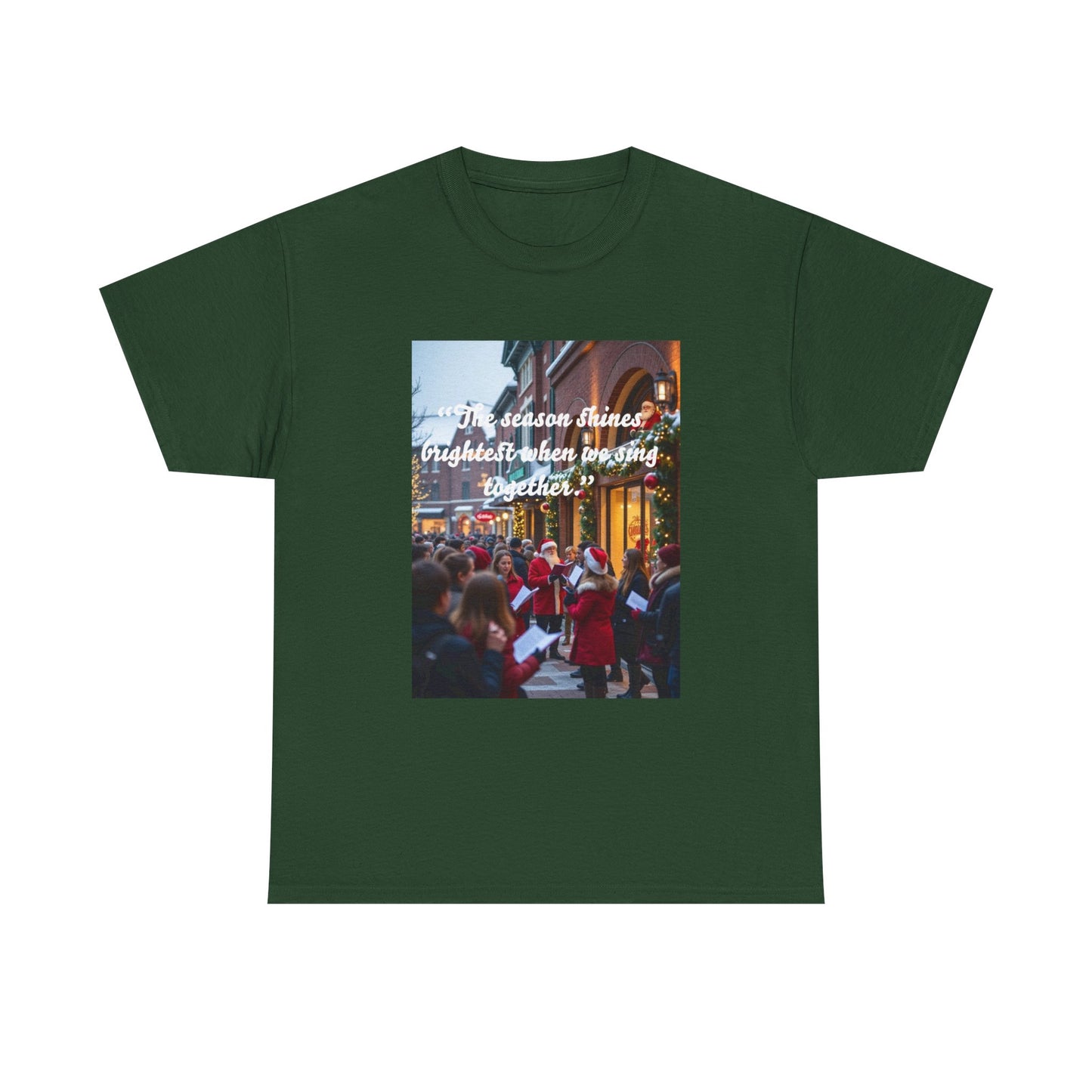 Festive Unisex Heavy Cotton Tee - "In Season's Spirit" Holiday Shirt, Christmas Gift, Family Gathering, Cozy Wear, Seasonal Celebration  110