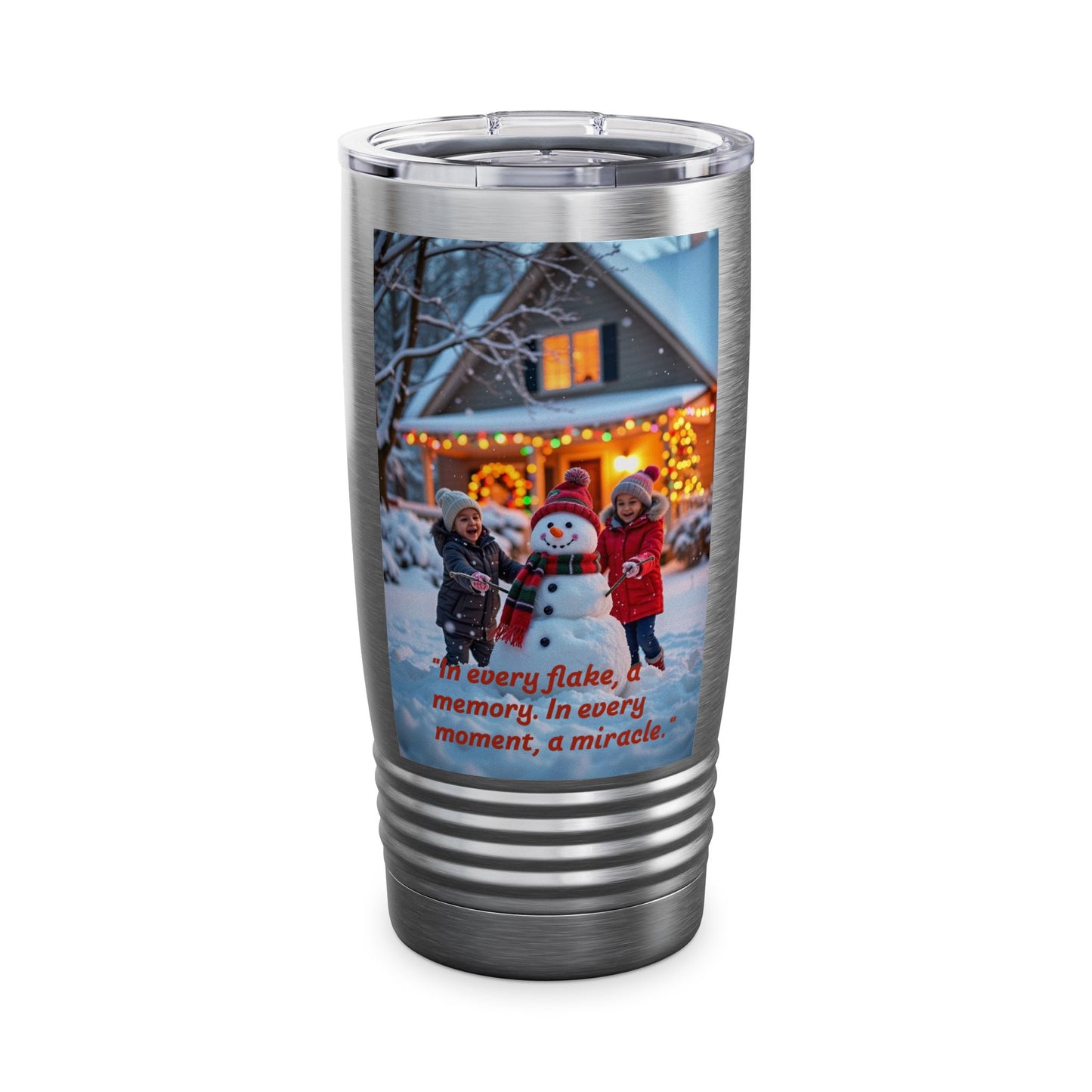 Winter Memory Tumbler, Insulated Travel Mug, Holiday Gift, Personalized Drinkware, Snowman Design, Christmas Cup  332