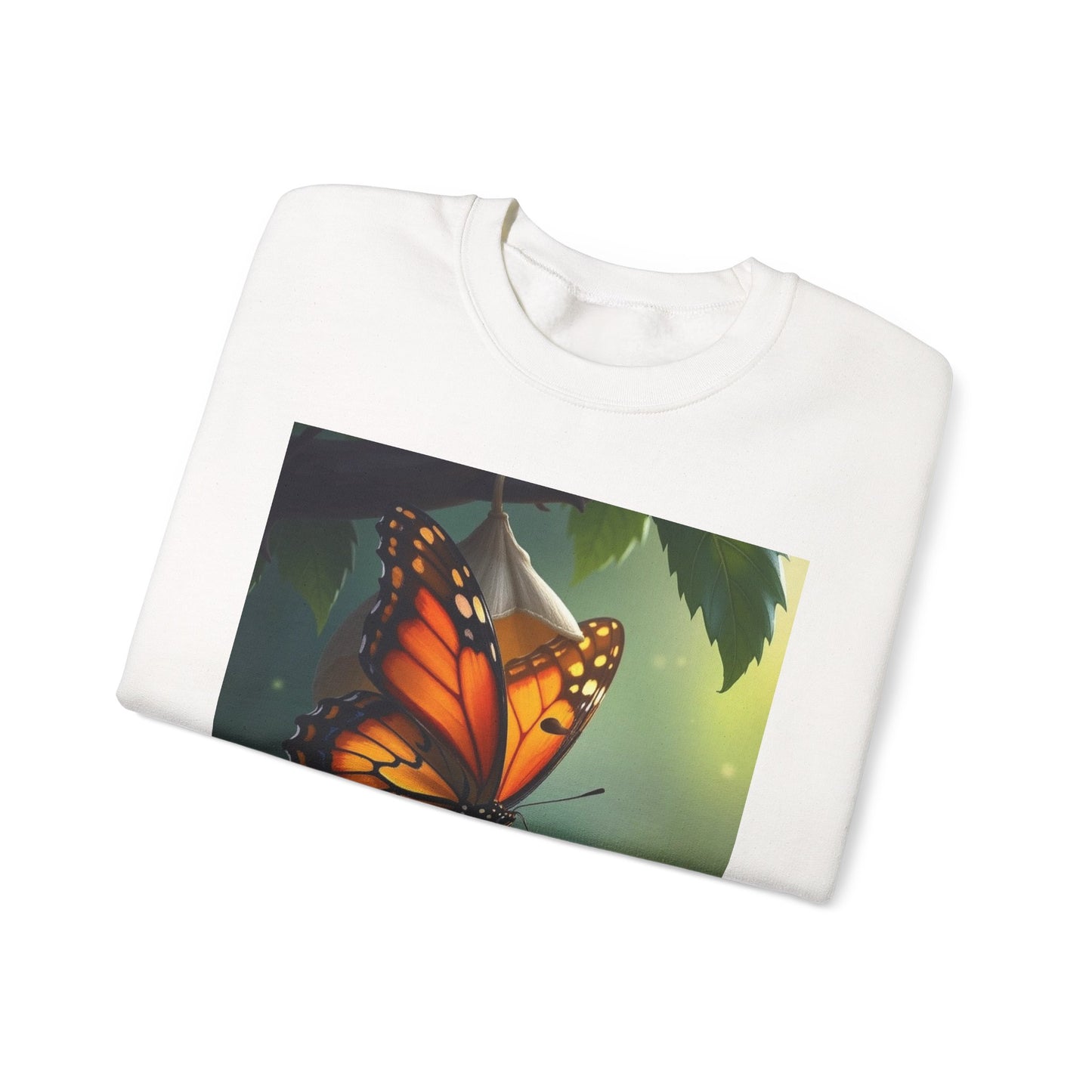 Crewneck Sweatshirt — Grace Wins Everytime Monarch Butterfly Inspirational Tee