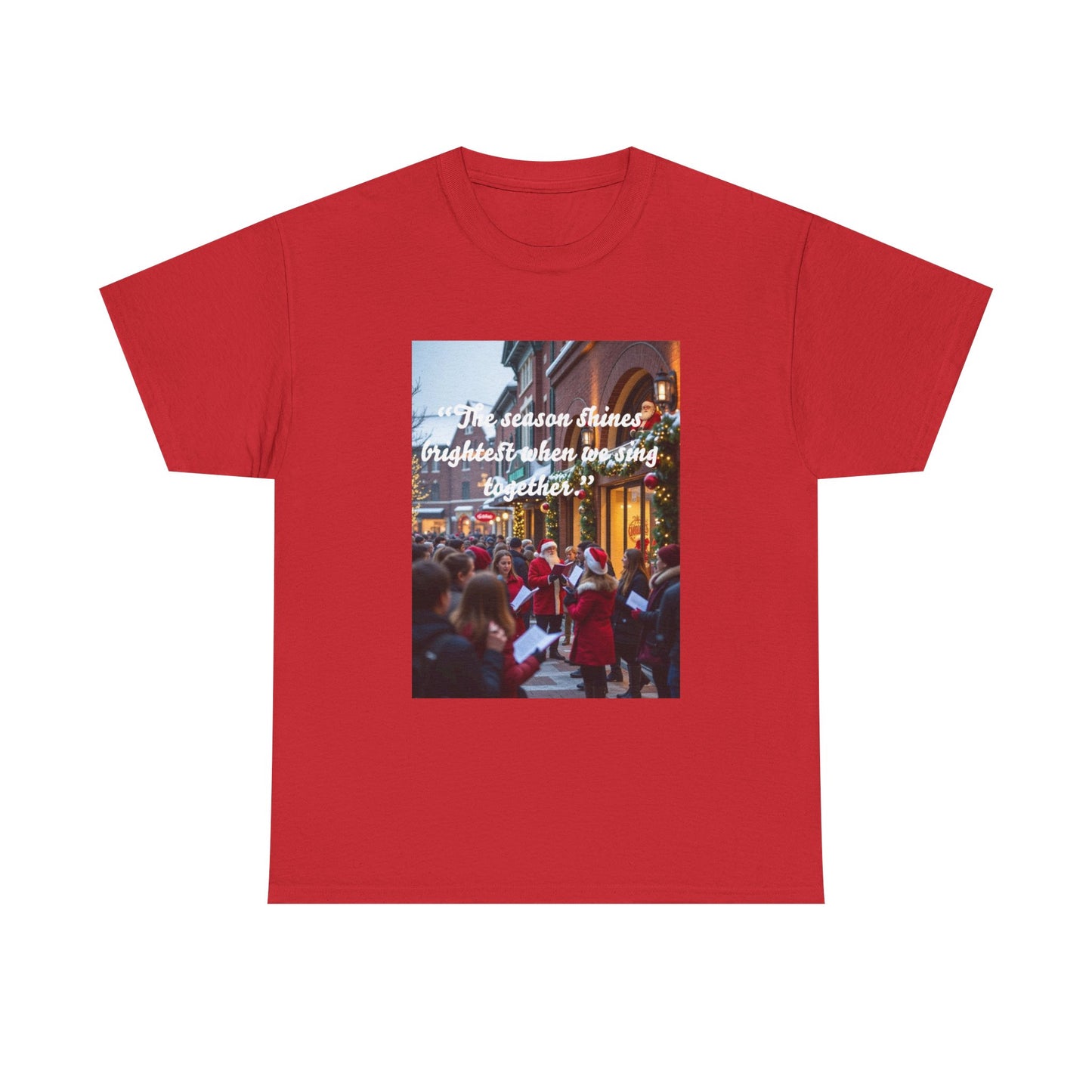 Festive Unisex Heavy Cotton Tee - "In Season's Spirit" Holiday Shirt, Christmas Gift, Family Gathering, Cozy Wear, Seasonal Celebration  110