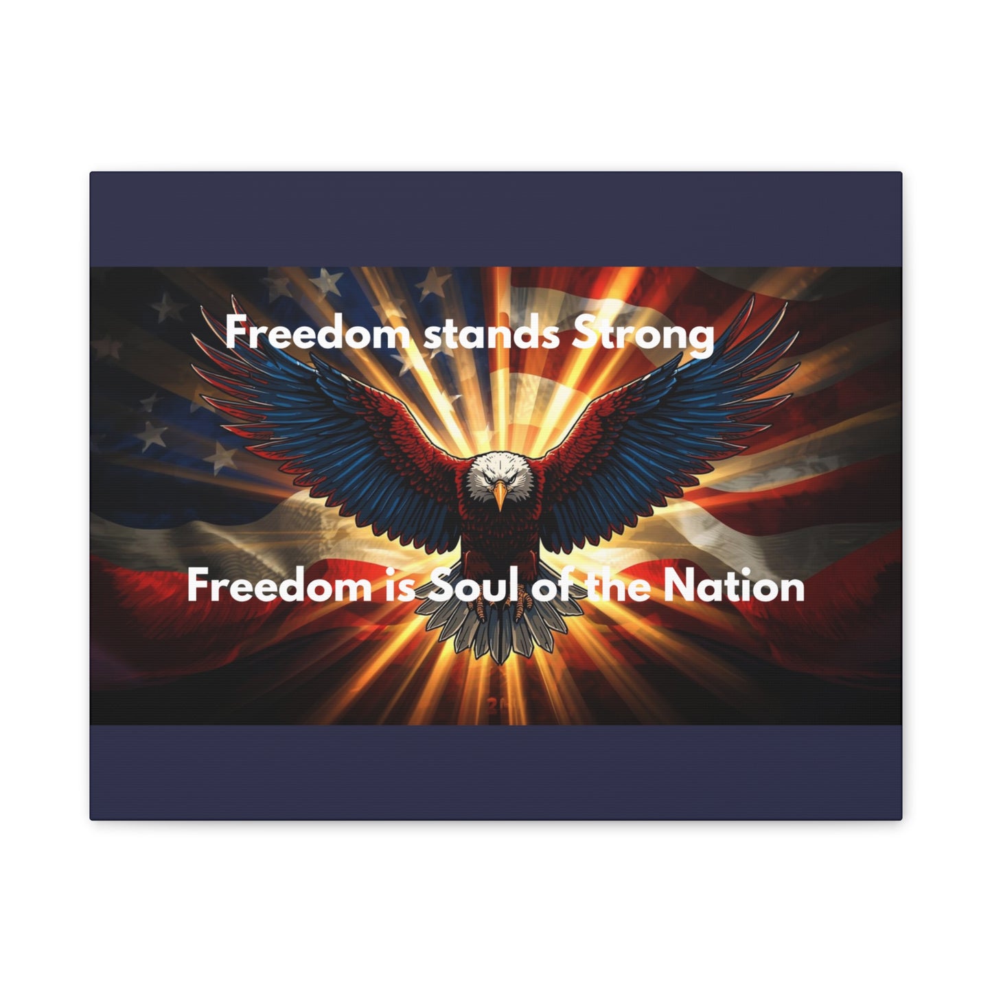 Patriotic Eagle Canvas Print – “Freedom Stands Strong” Wall Art