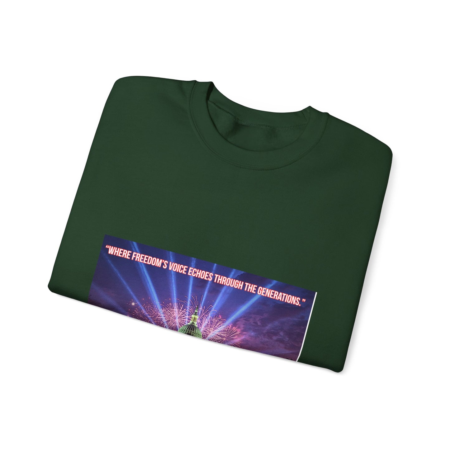 Crewneck Sweatshirt — "We’re Freedom’s Voice" Capitol Lightshow Graphic