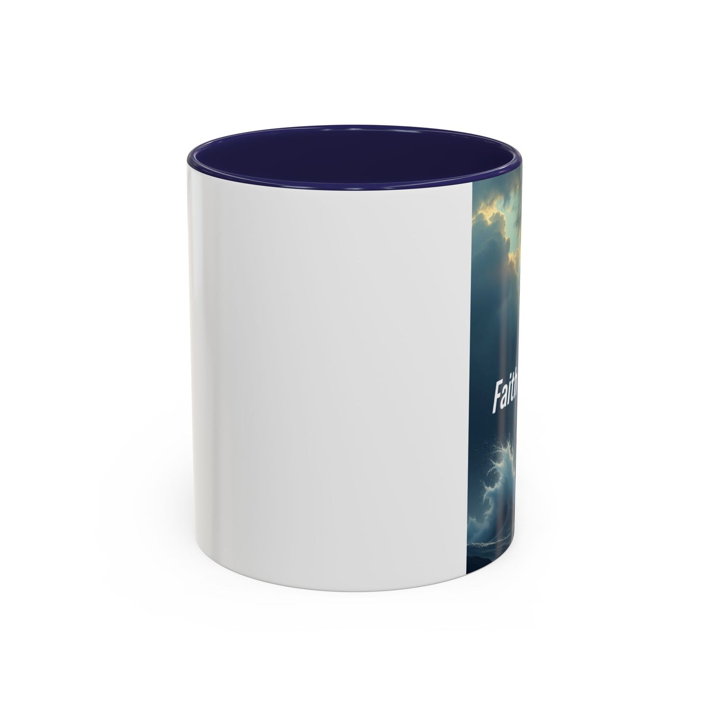 Faith Through the Storm Lighthouse Coffee Mug - Inspirational Ceramic Accent Mug