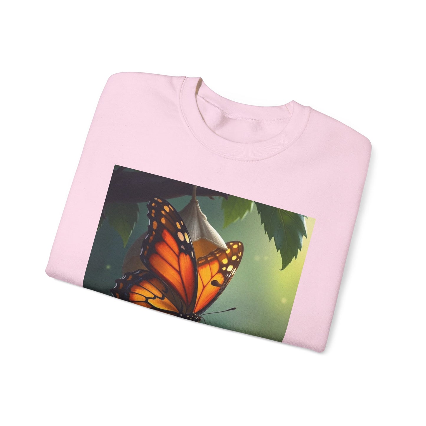 Crewneck Sweatshirt — Grace Wins Everytime Monarch Butterfly Inspirational Tee