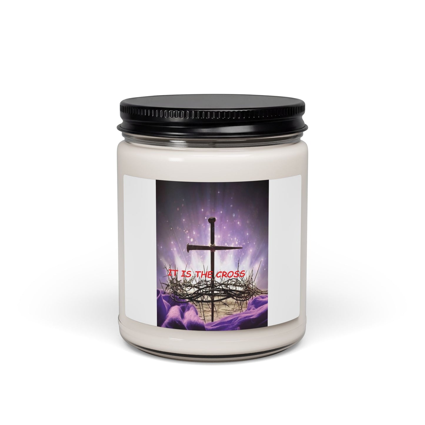 Christian Prayer Soy Candle (9oz) — "It Is The Cross" Inspirational Scented Candle for Easter & Devotion