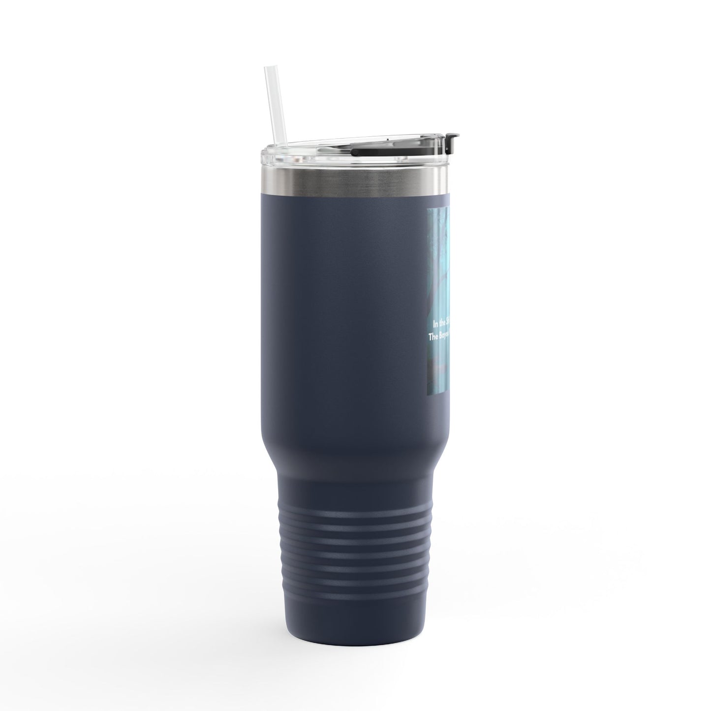 40oz Insulated Travel Mug — Moody Forest Nightscape with Quote