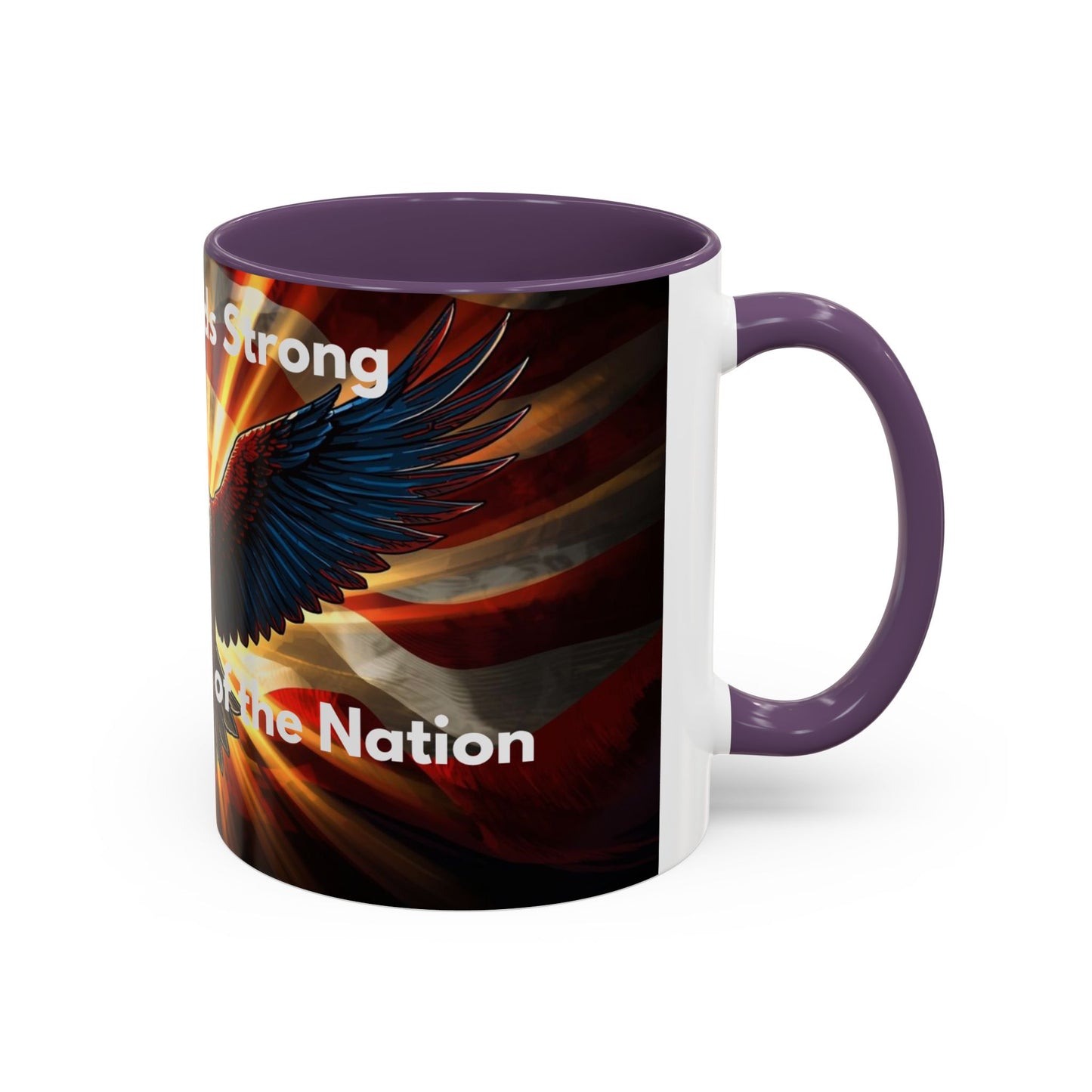 Patriotic Eagle Coffee Mug — "Freedom Stands Strong" Accent 11/15oz